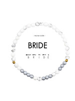 Ethic Goods Morse Code BRIDE Bracelet - Marble & Silver