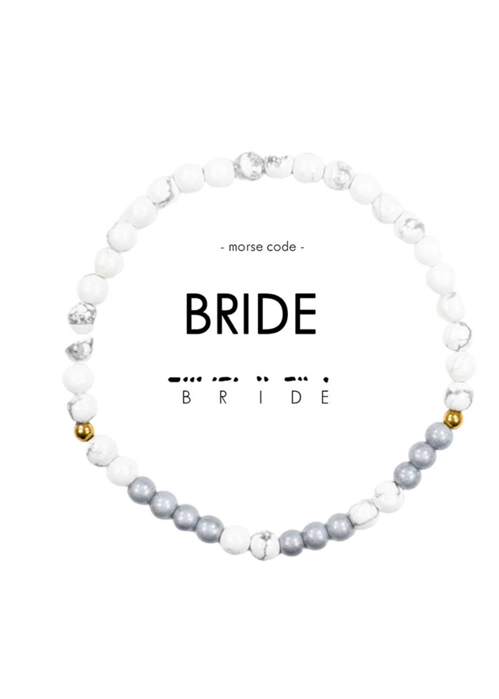 Ethic Goods Morse Code BRIDE Bracelet - Marble & Silver