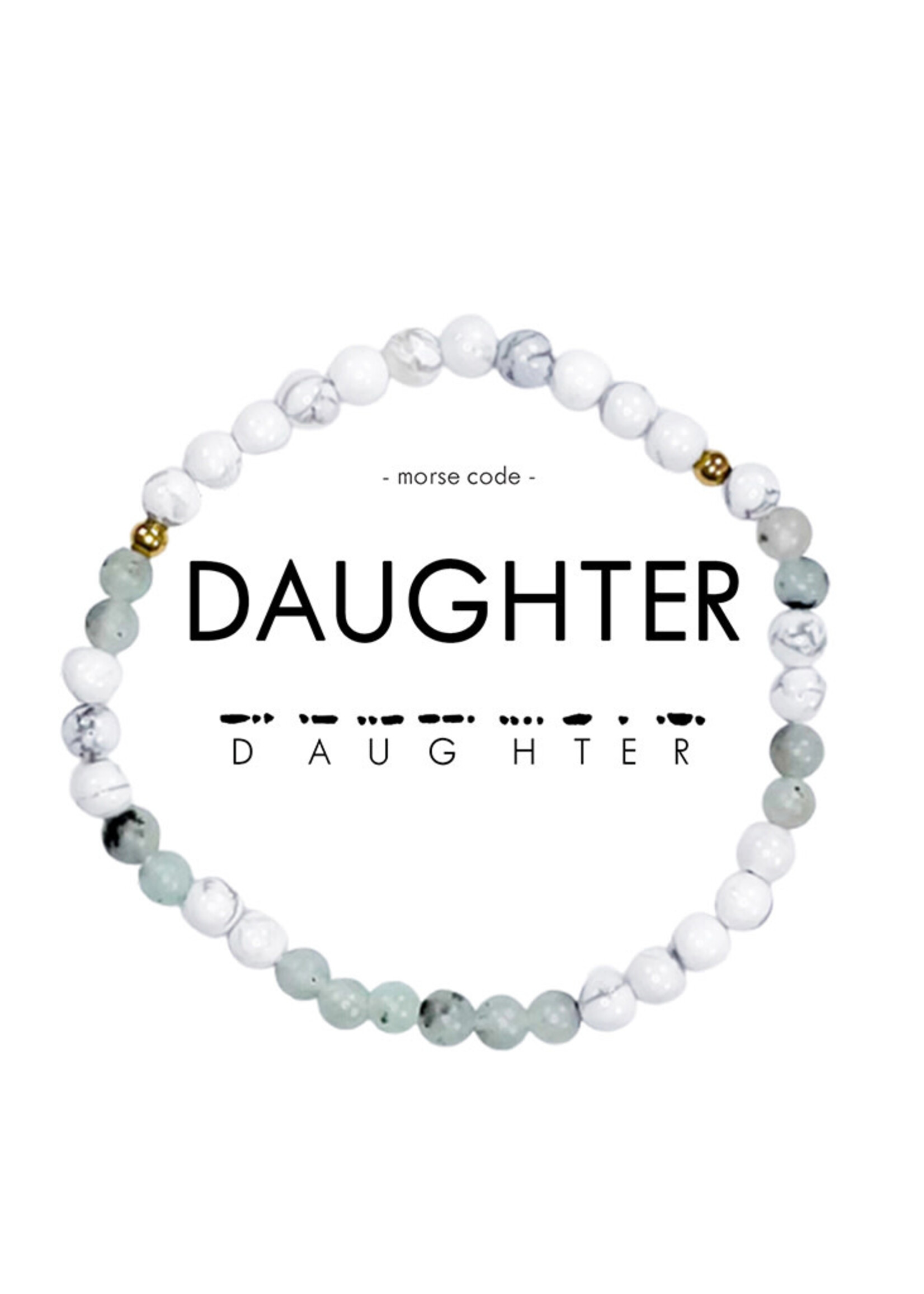 Ethic Goods Morse Code DAUGHTER Bracelet - Marble & Jasper