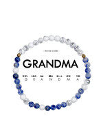 Ethic Goods Morse Code GRANDMA Bracelet - Marble & Lapis