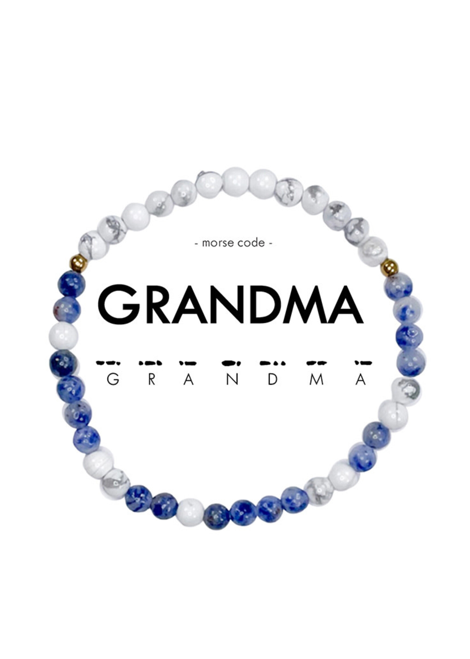 Ethic Goods Morse Code GRANDMA Bracelet - Marble & Lapis