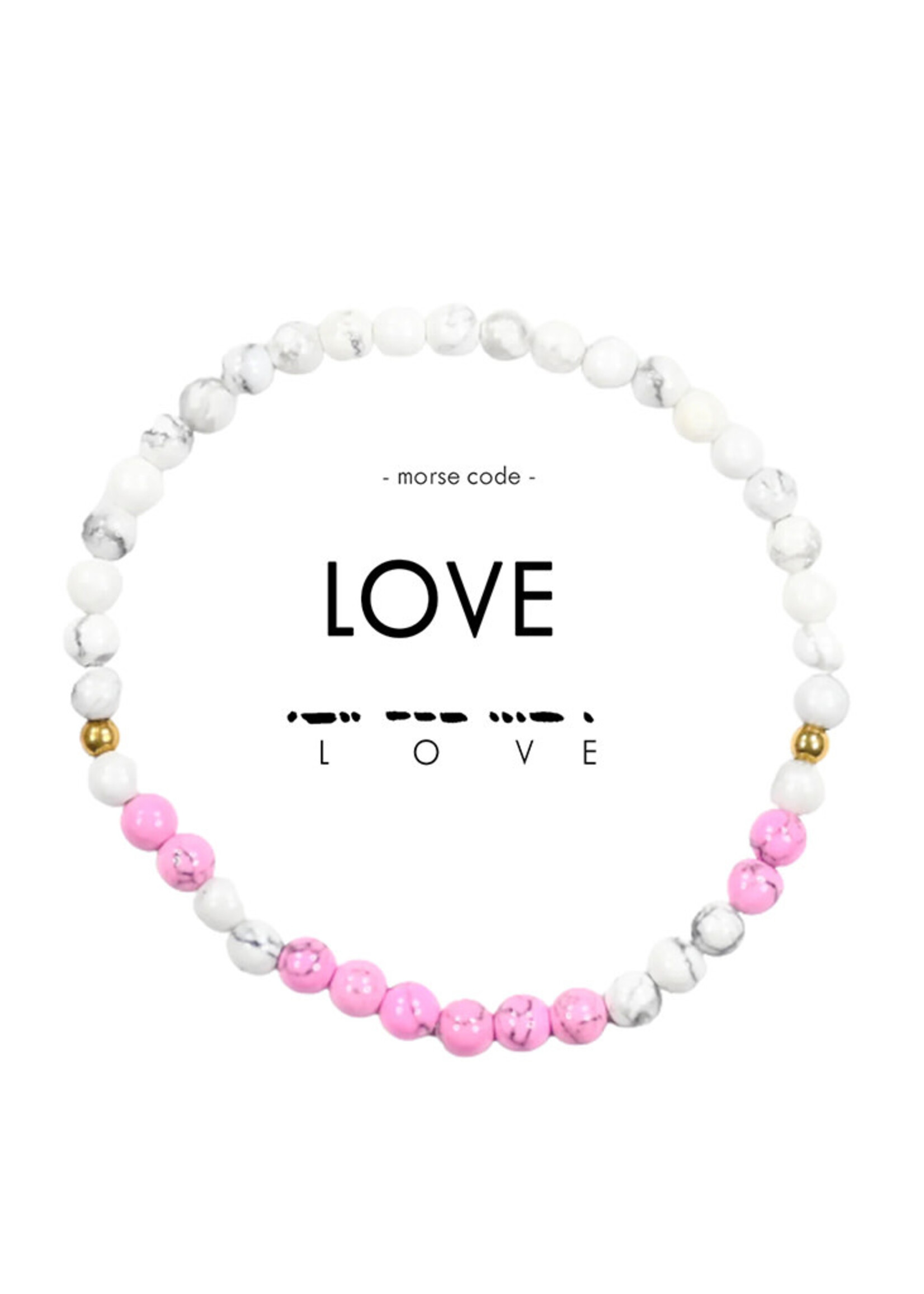 Ethic Goods Morse Code LOVE Bracelet - Magenta & Marble