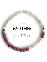 Ethic Goods Morse Code MOTHER Bracelet - Mother of Pearl & Pink Rhodonite