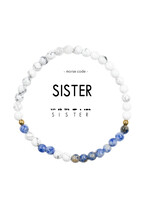 Ethic Goods Morse Code SISTER Bracelet - Lapis & Howlite