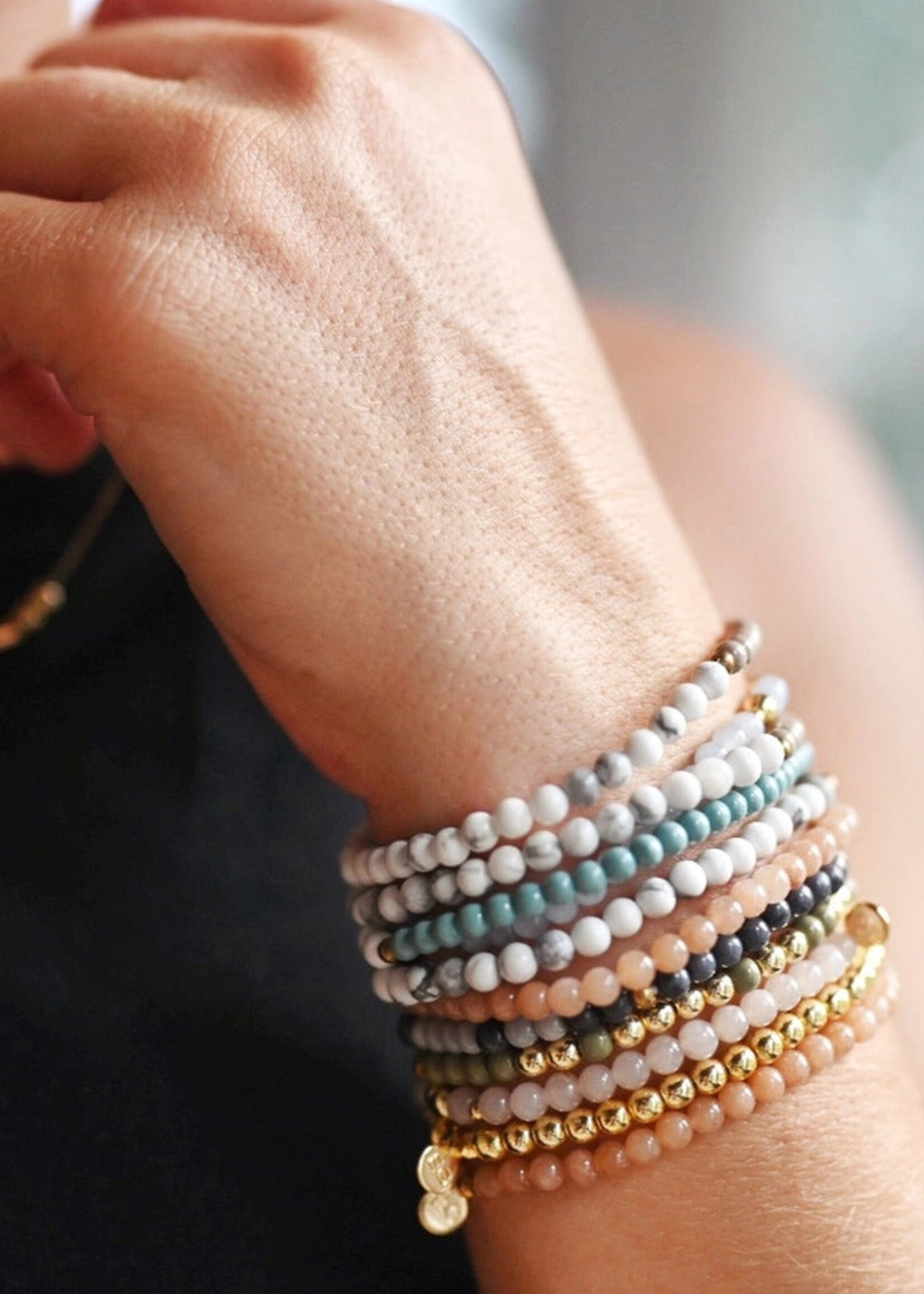 Ethic Goods Stone Stacking Bracelet - Howlite