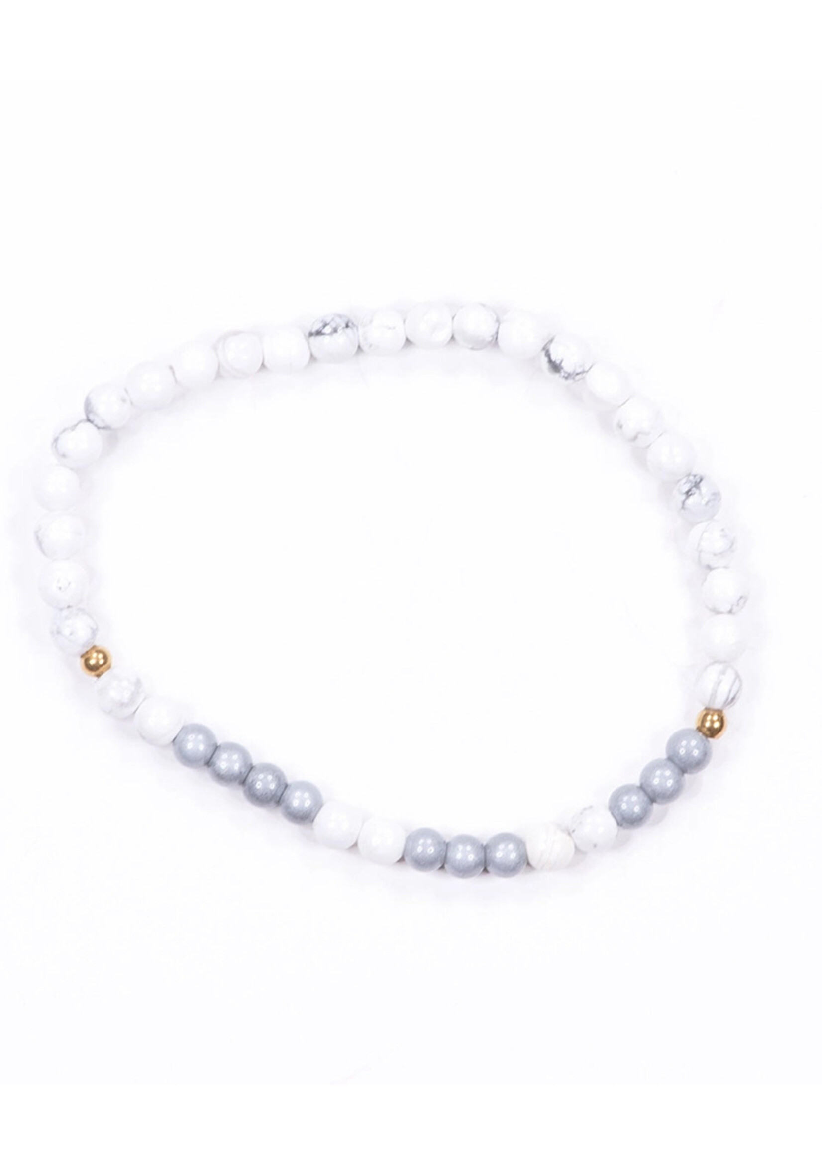 Ethic Goods Morse Code BRIDE Bracelet - Marble & Silver