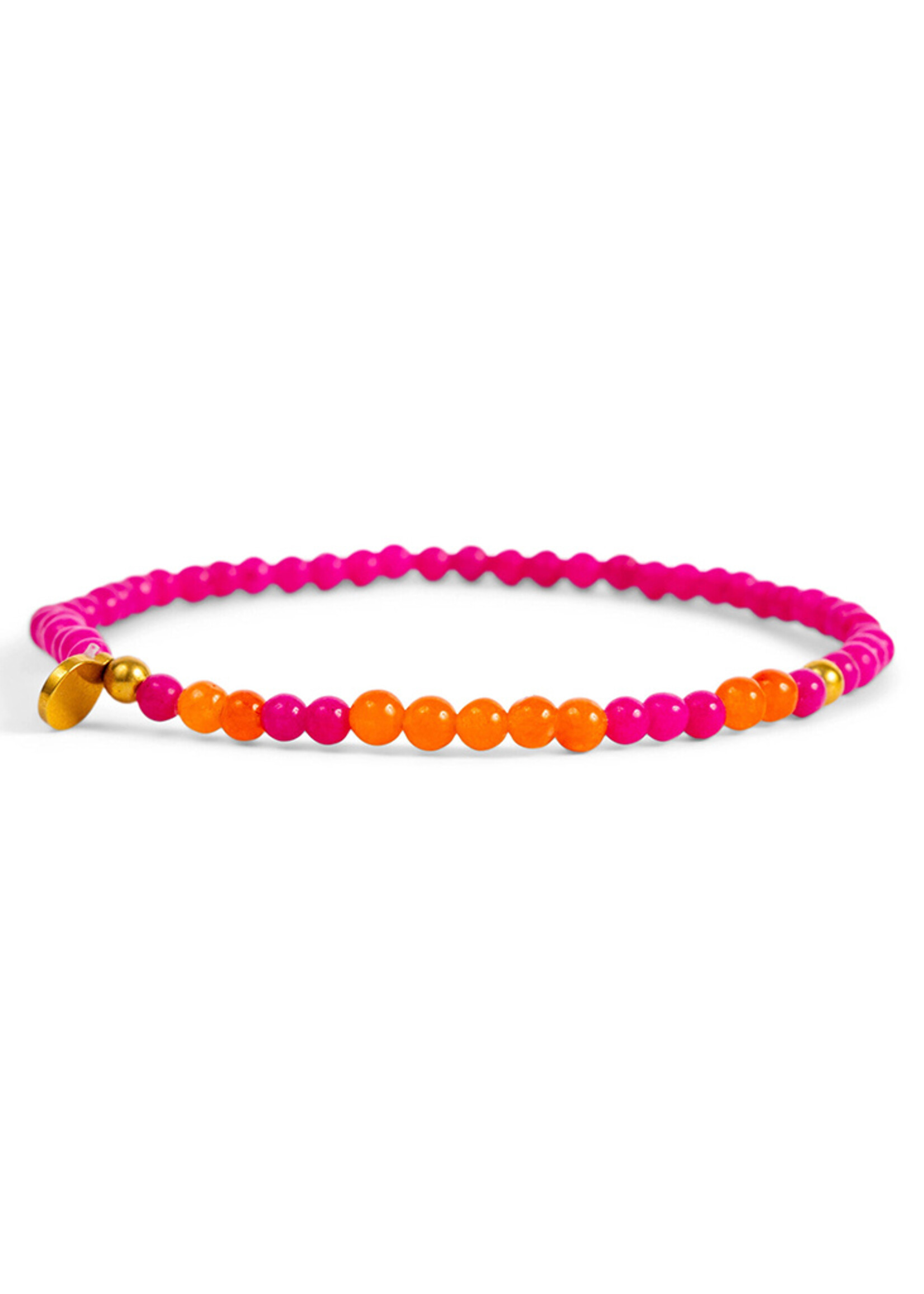 Ethic Goods 3mm Morse Code LOVE Bracelet - Bright Pink & Orange