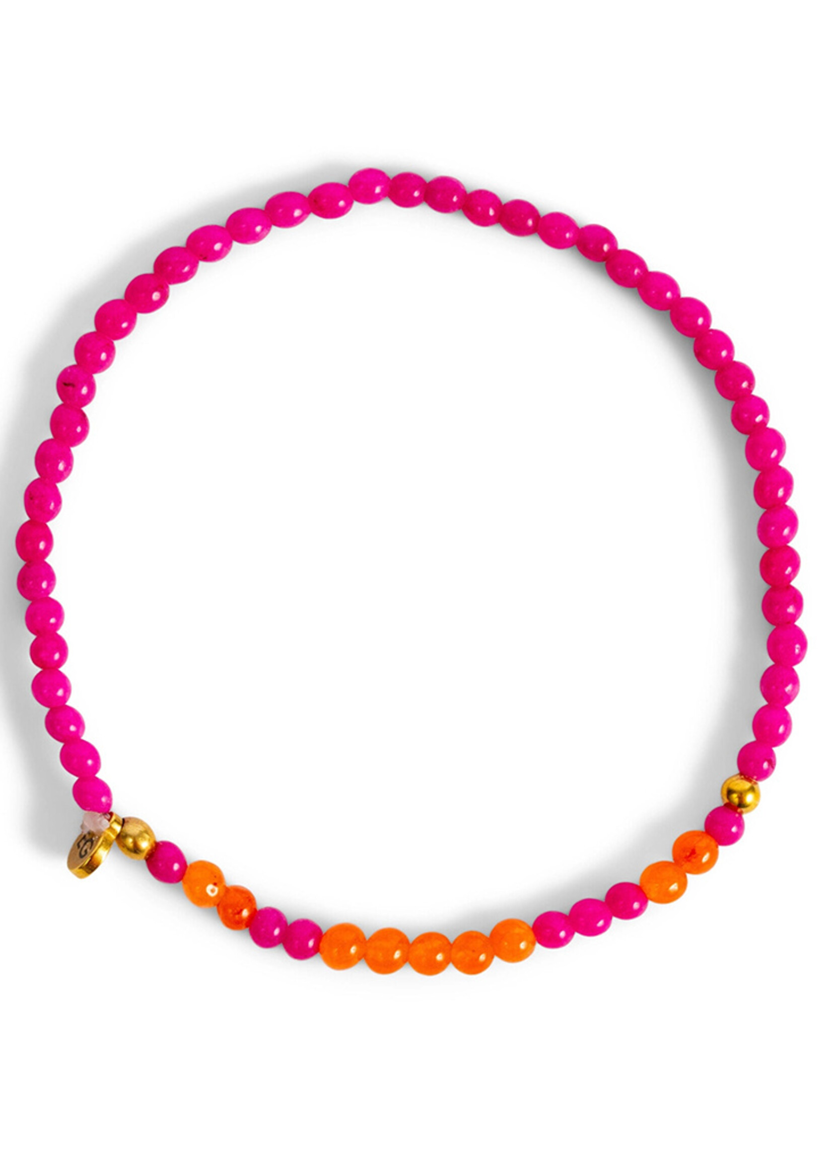 Ethic Goods 3mm Morse Code LOVE Bracelet - Bright Pink & Orange