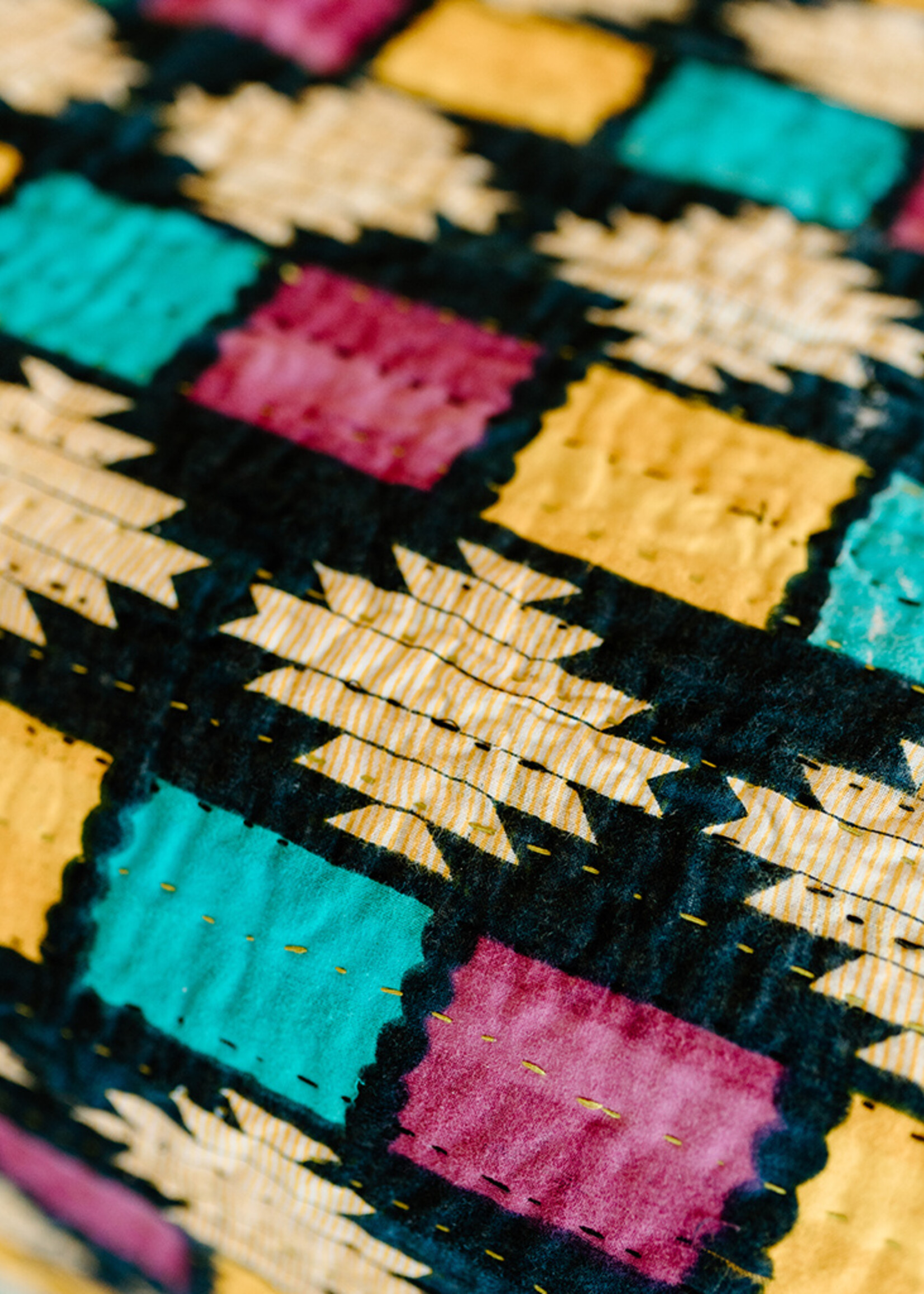 Ten Thousand Villages Kantha Throw Blanket #8