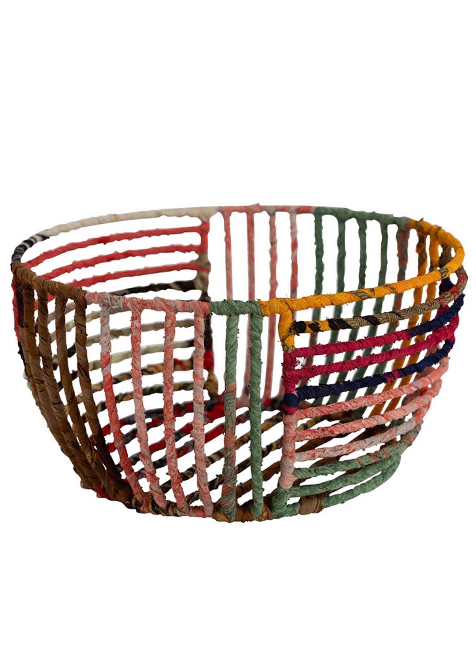 Ten Thousand Villages Recycled Sari Wrapped Wire Basket