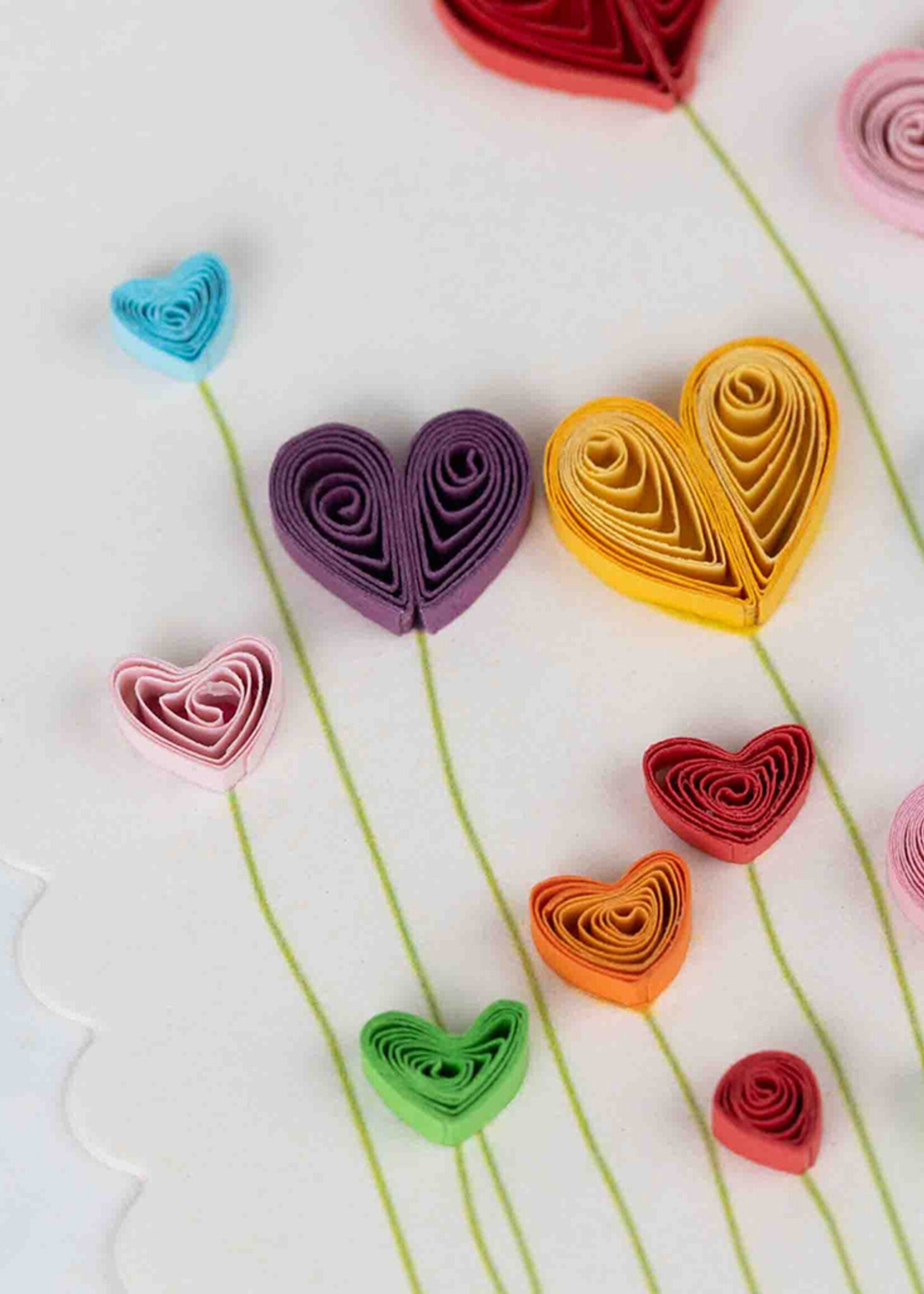 Ten Thousand Villages Quilled Happy Day Heart Card