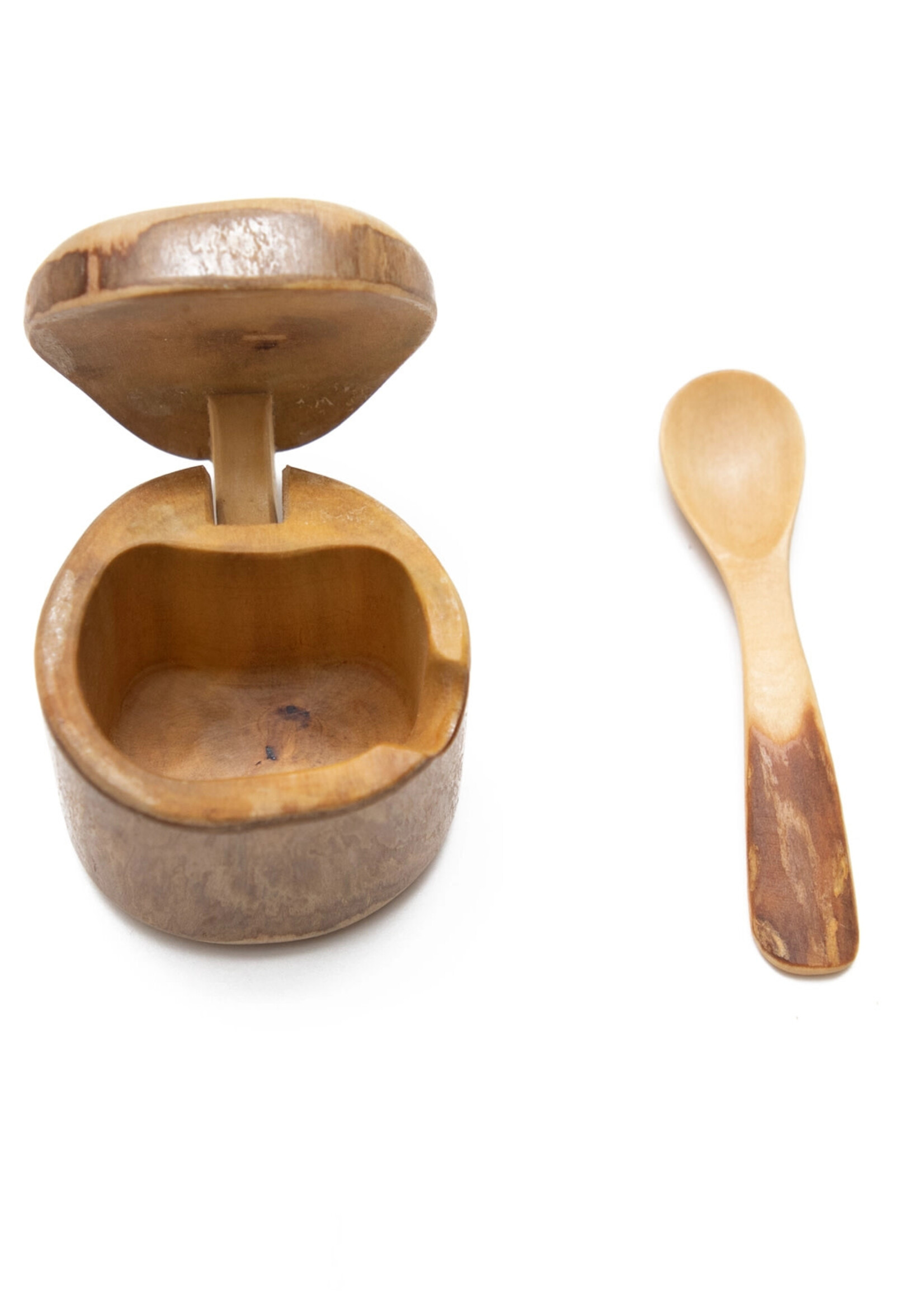 Mini Salt Box & Spoon - Coffeewood