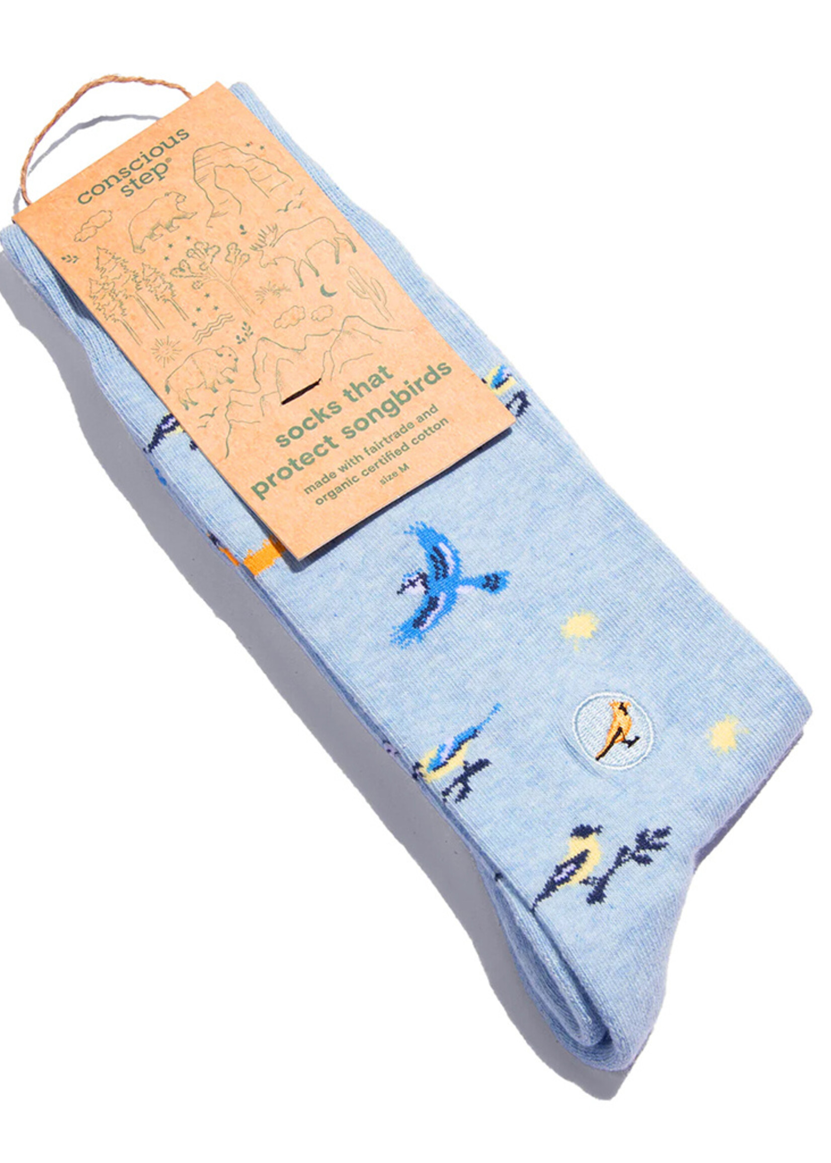 Conscious Step Women's Blue Songbird Socks