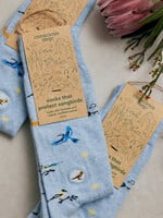 Conscious Step Women's Blue Songbird Socks