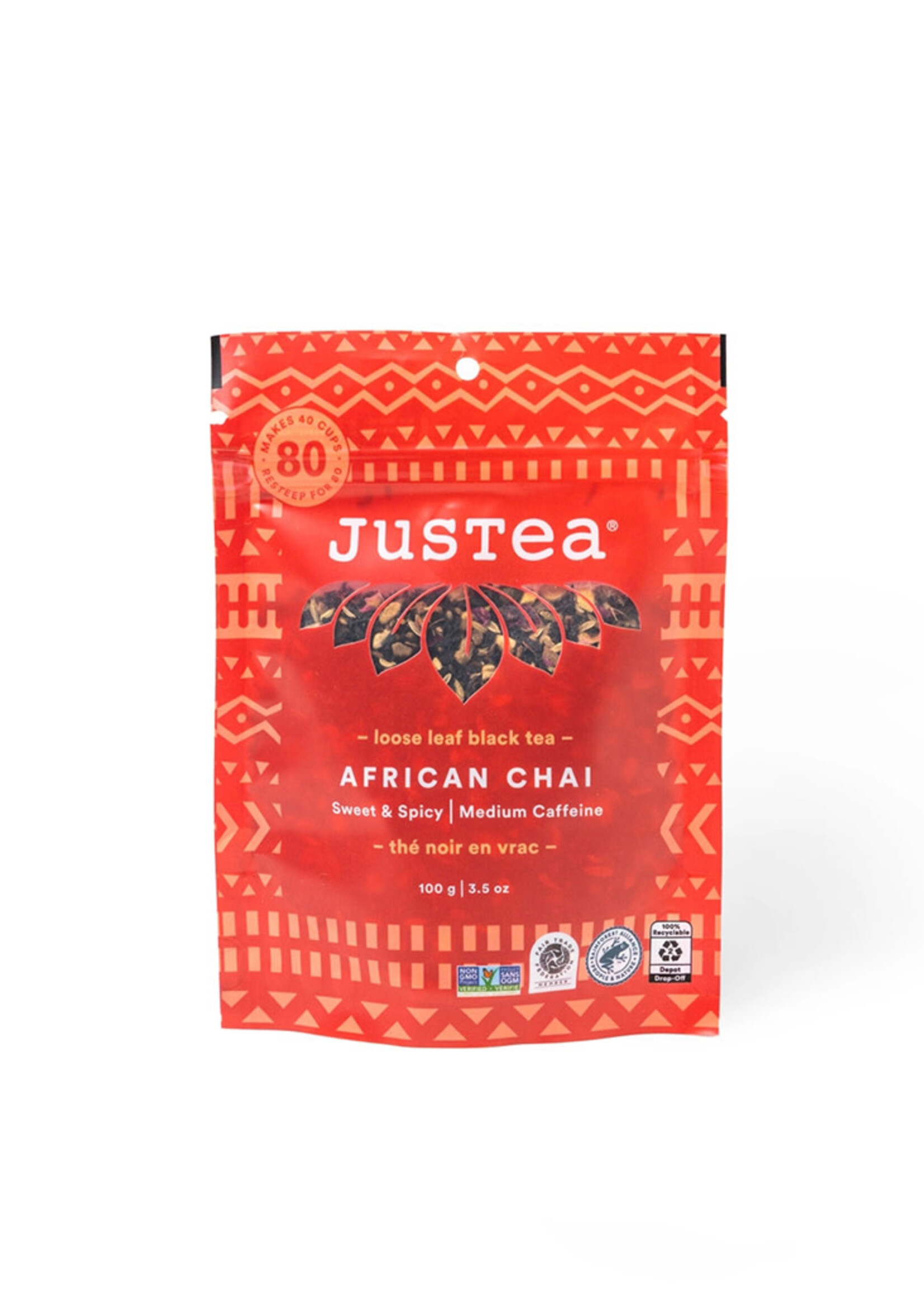 JusTea African Chai Loose Leaf Tea - Pouch