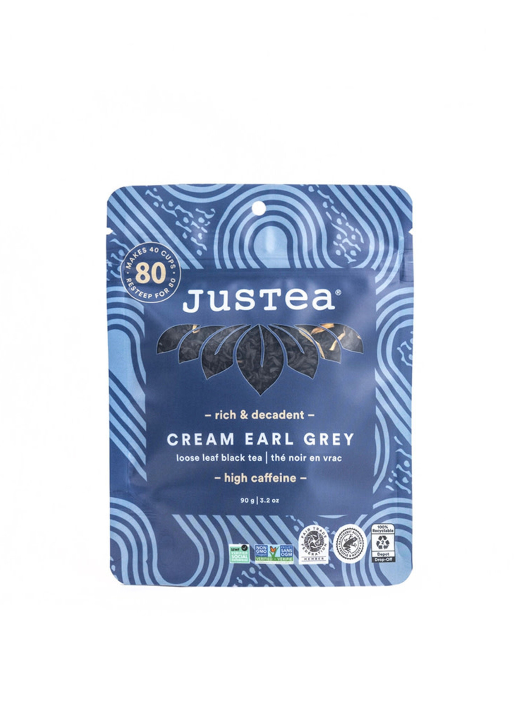 JusTea Cream Earl Grey Loose Leaf Tea - Pouch