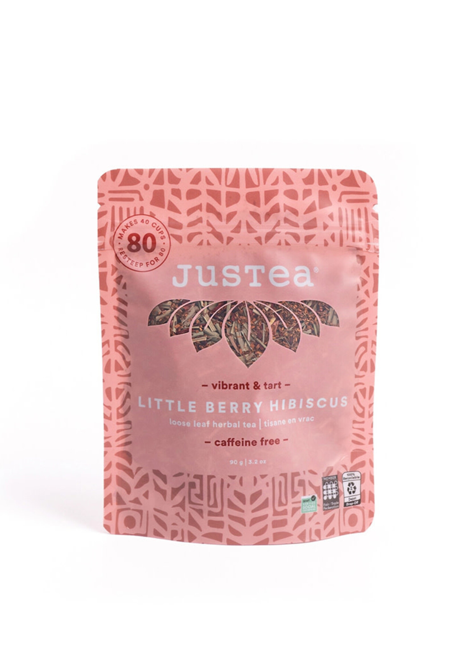 JusTea Little Berry Hibiscus Loose Leaf Tea - Pouch