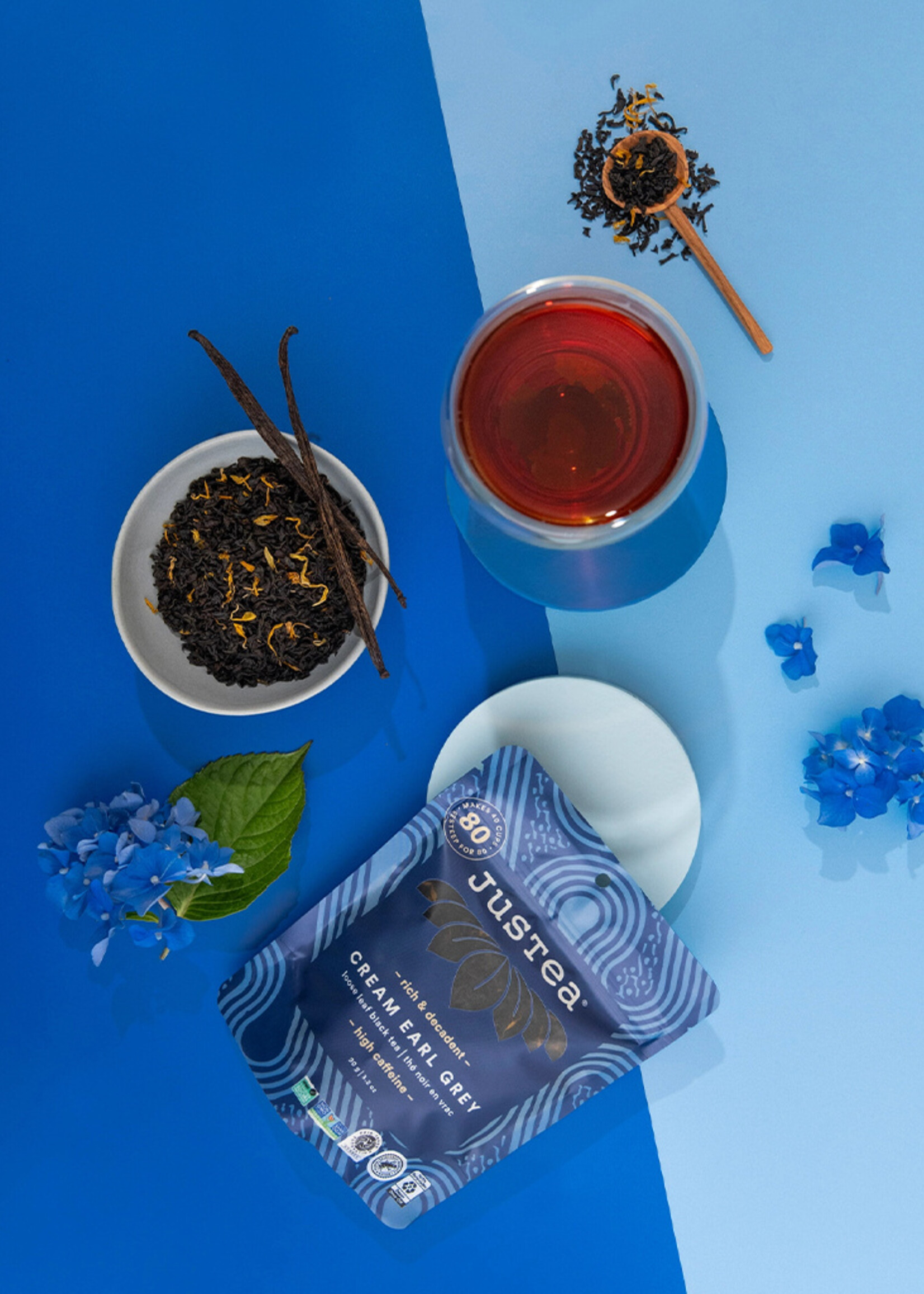 JusTea Cream Earl Grey Loose Leaf Tea - Pouch