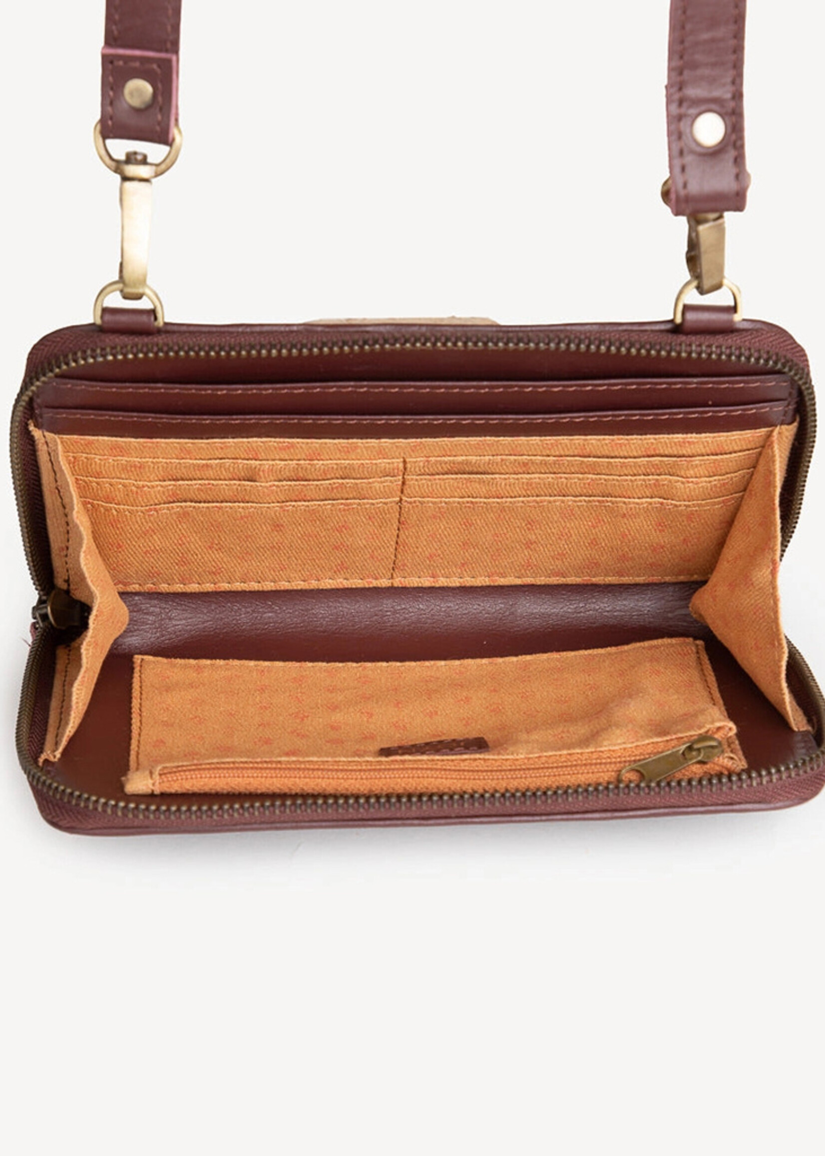 Joyn Plum Woven Crossbody Wallet