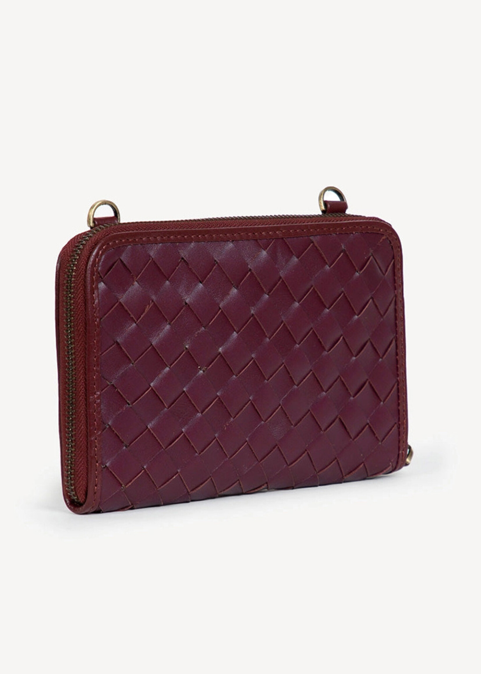 Joyn Plum Woven Crossbody Wallet