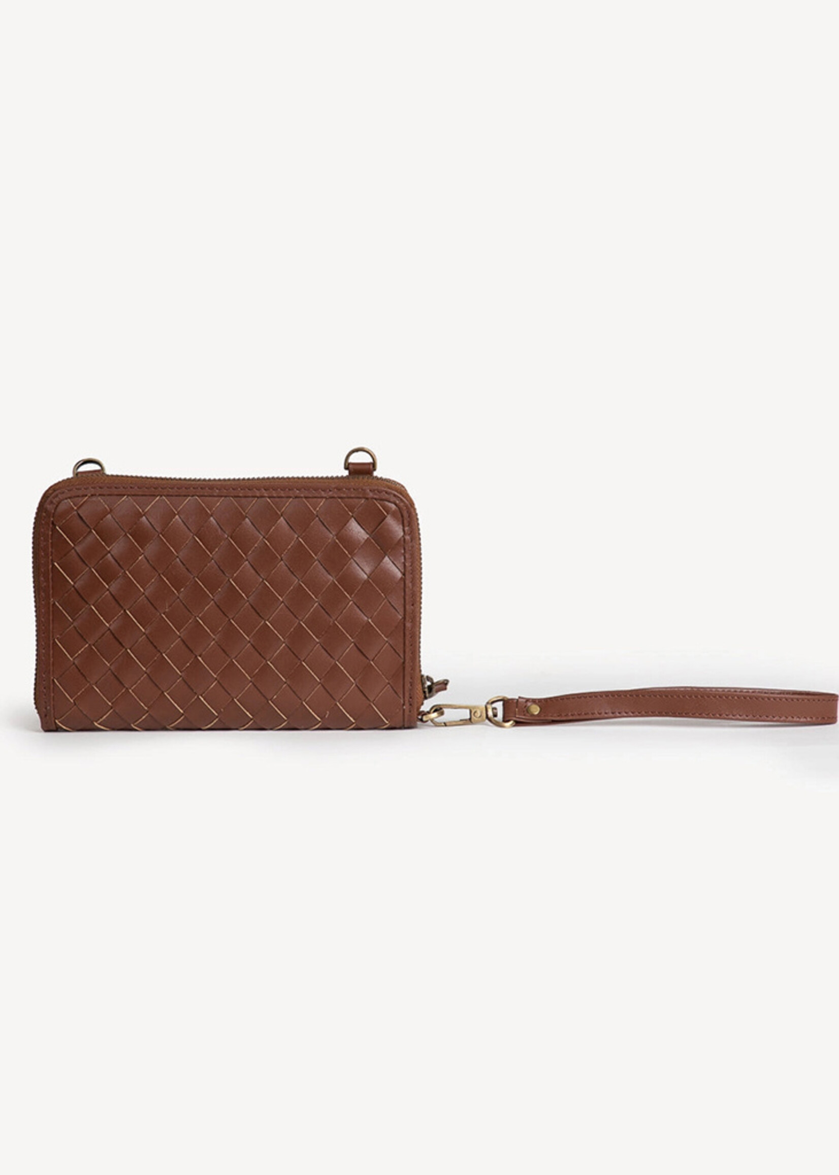 Joyn FINAL SALE - Chocolate Brown Woven Crossbody Wallet