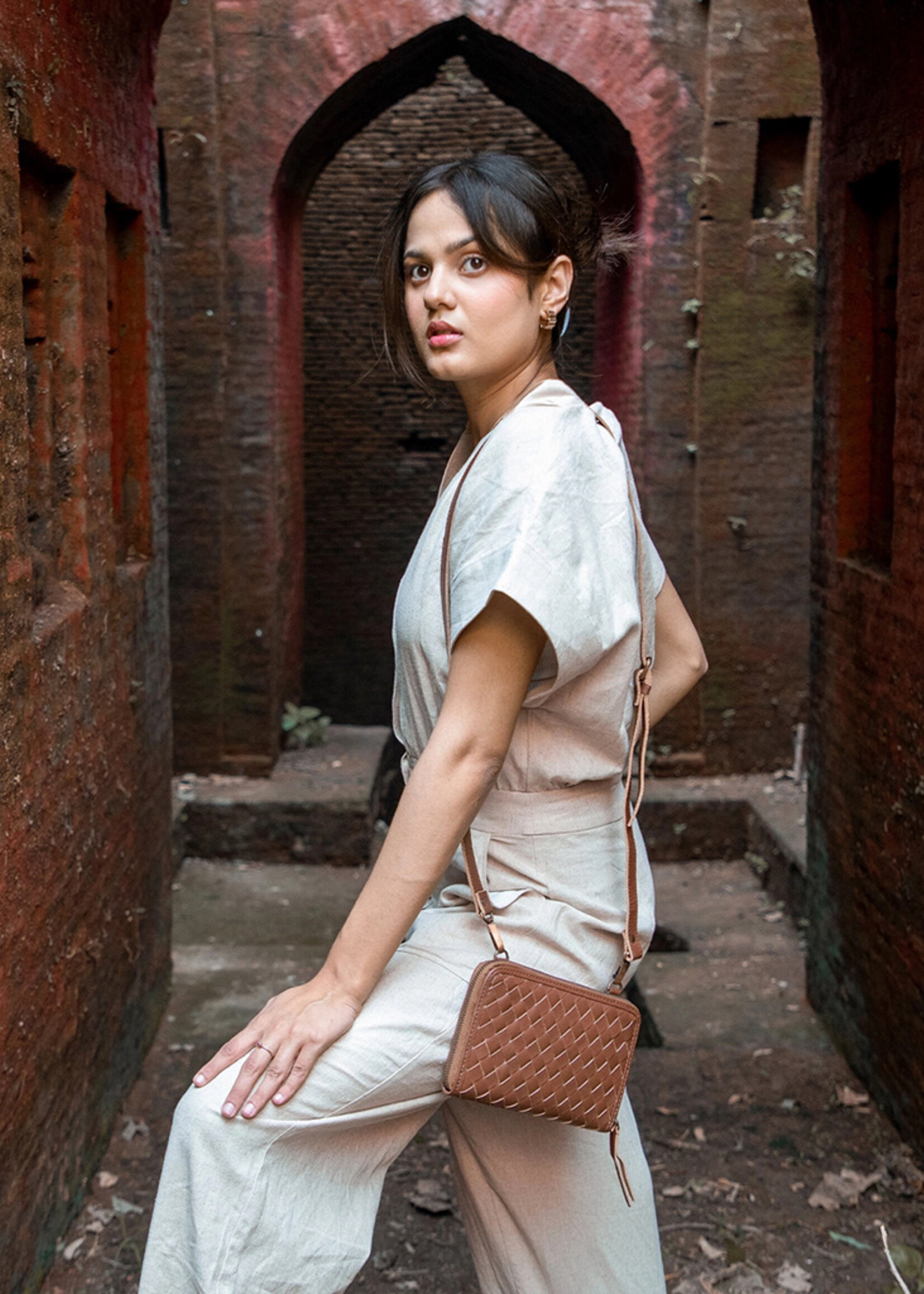 Joyn FINAL SALE - Chocolate Brown Woven Crossbody Wallet