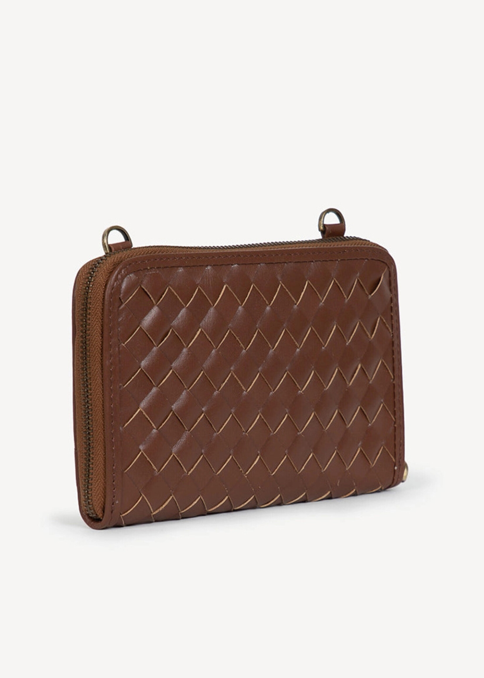 Joyn FINAL SALE - Chocolate Brown Woven Crossbody Wallet