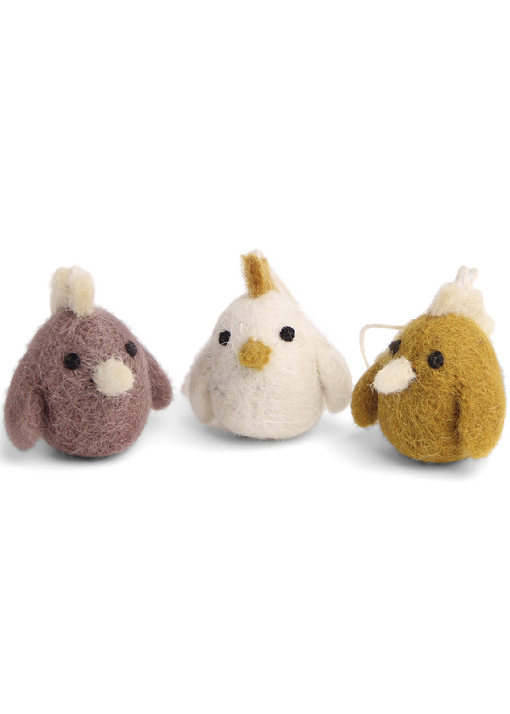 Gry and Sif Felt Mini Rooster Ornament Set
