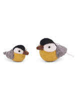 Gry and Sif Yellow Felt Bird Ornament Set