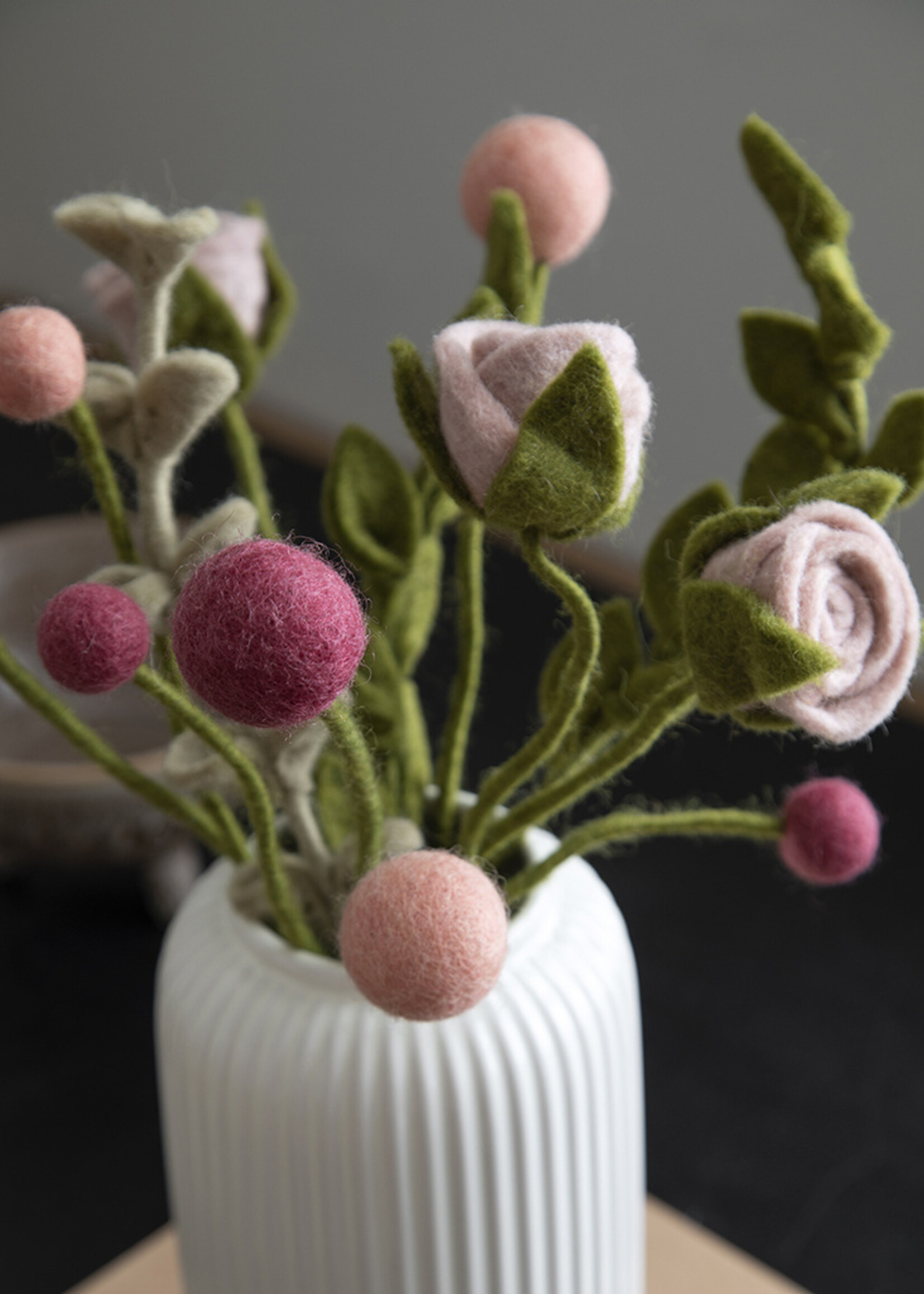 Gry and Sif Rose Felt Flower