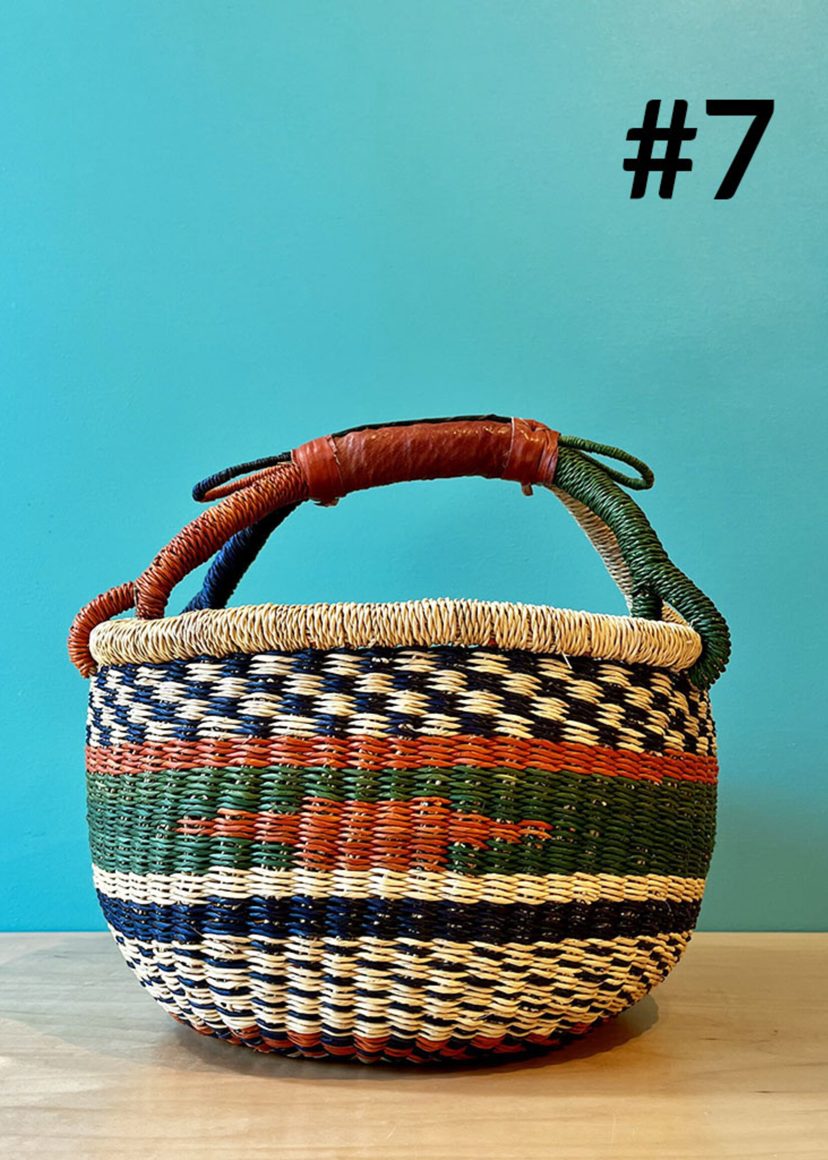 African Market Baskets Colorful Small Market Basket