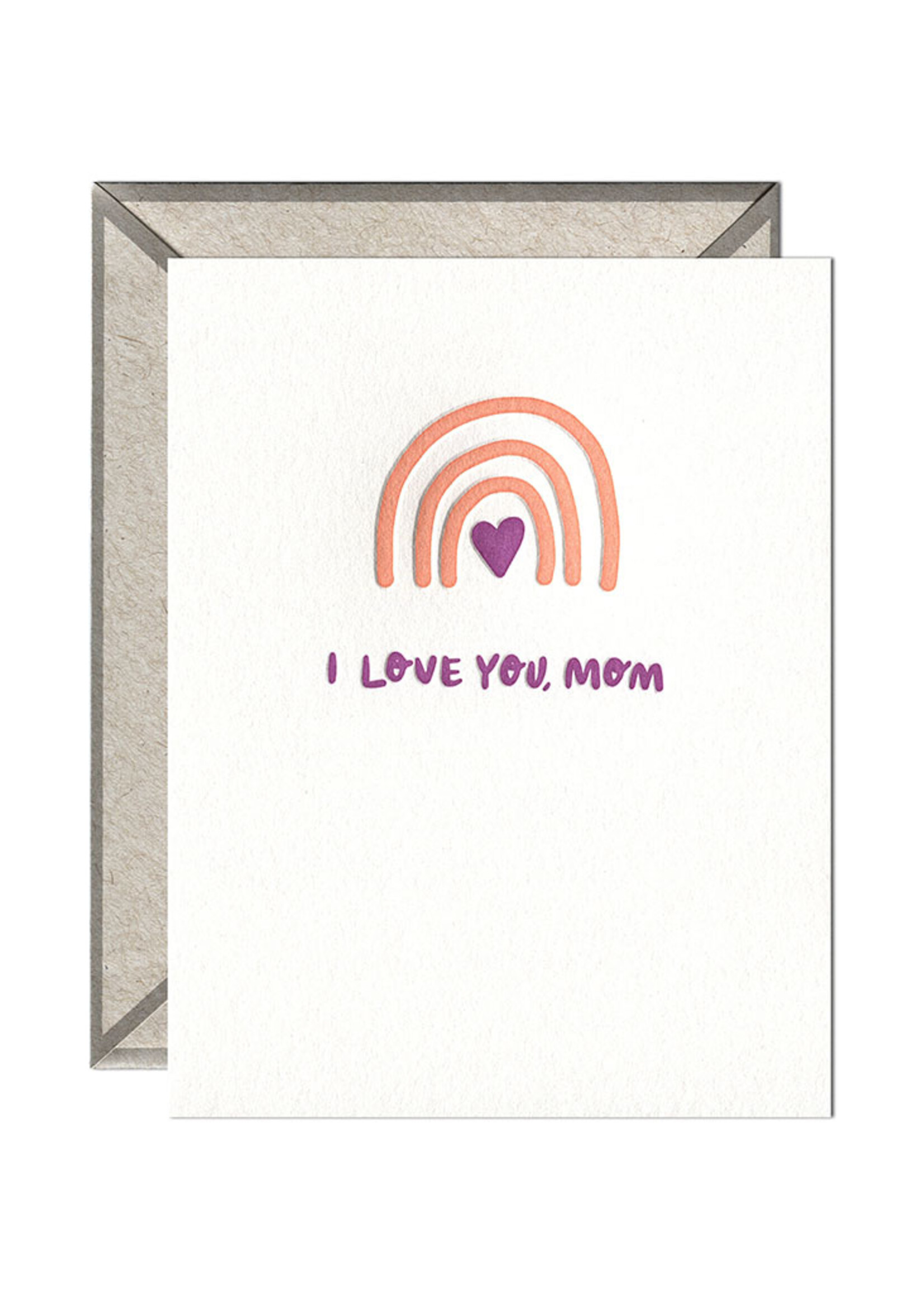 Ink Meets Paper I Love You, Mom Rainbow Heart Card