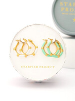 Starfish Project Mint + Ivory Enamel Hoop Earring Set