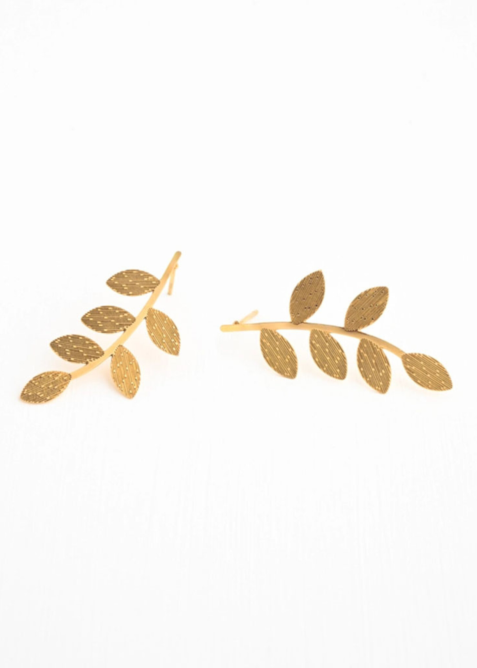 Starfish Project Flourish Vine Leaf Earrings