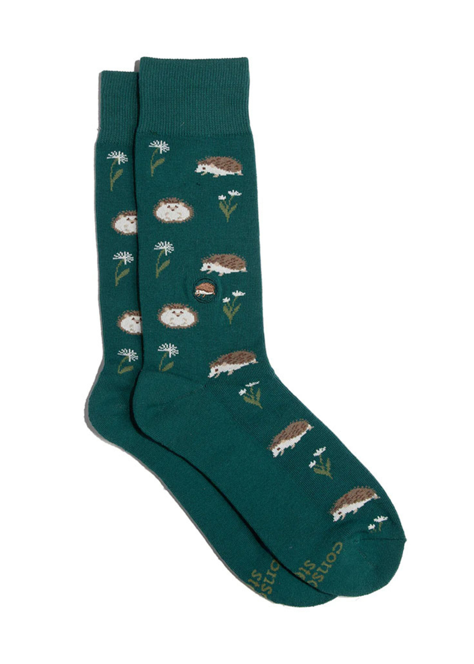 Conscious Step Women's Hedgehog Socks - Protect Pollinators