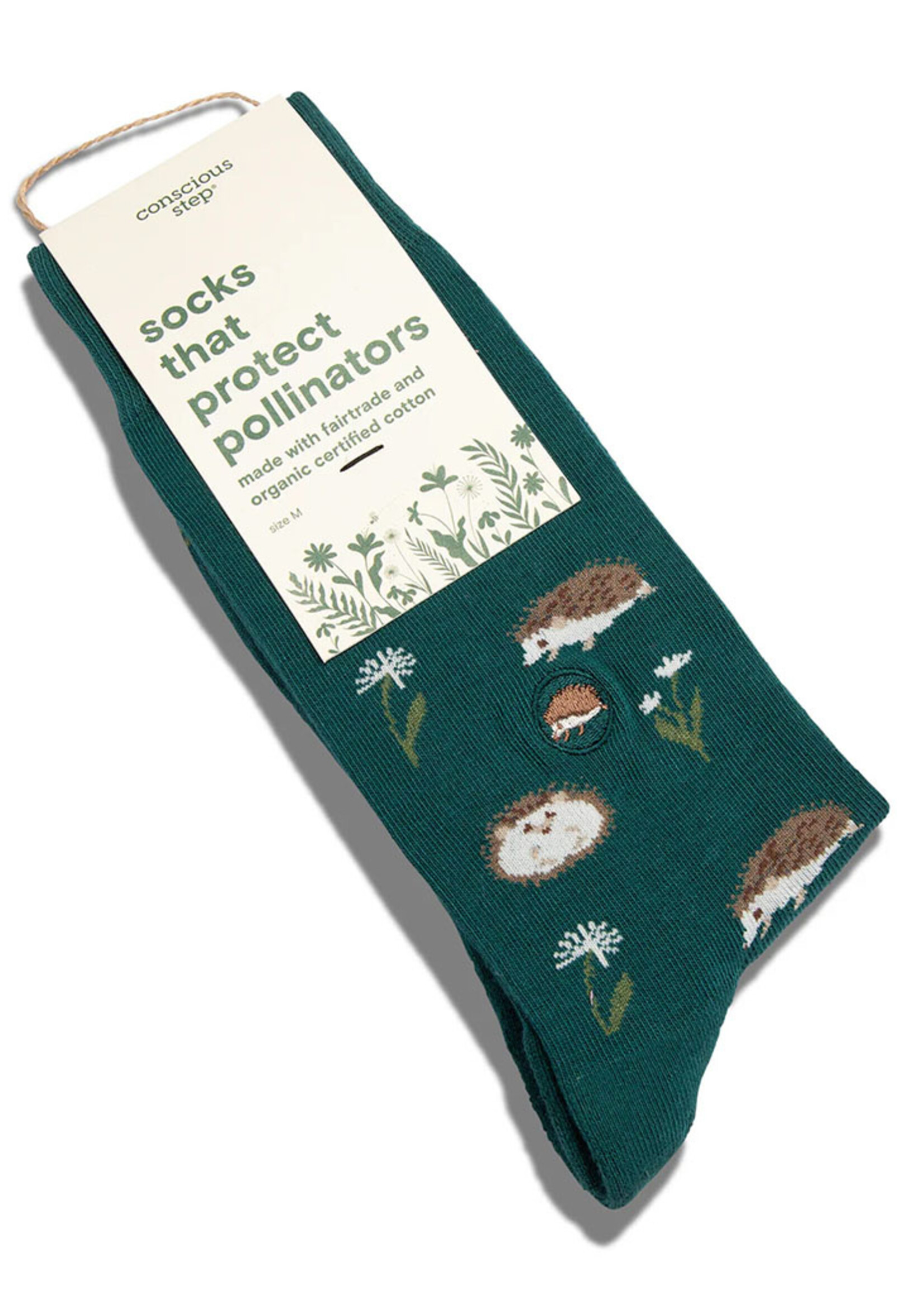 Conscious Step Women's Hedgehog Socks - Protect Pollinators