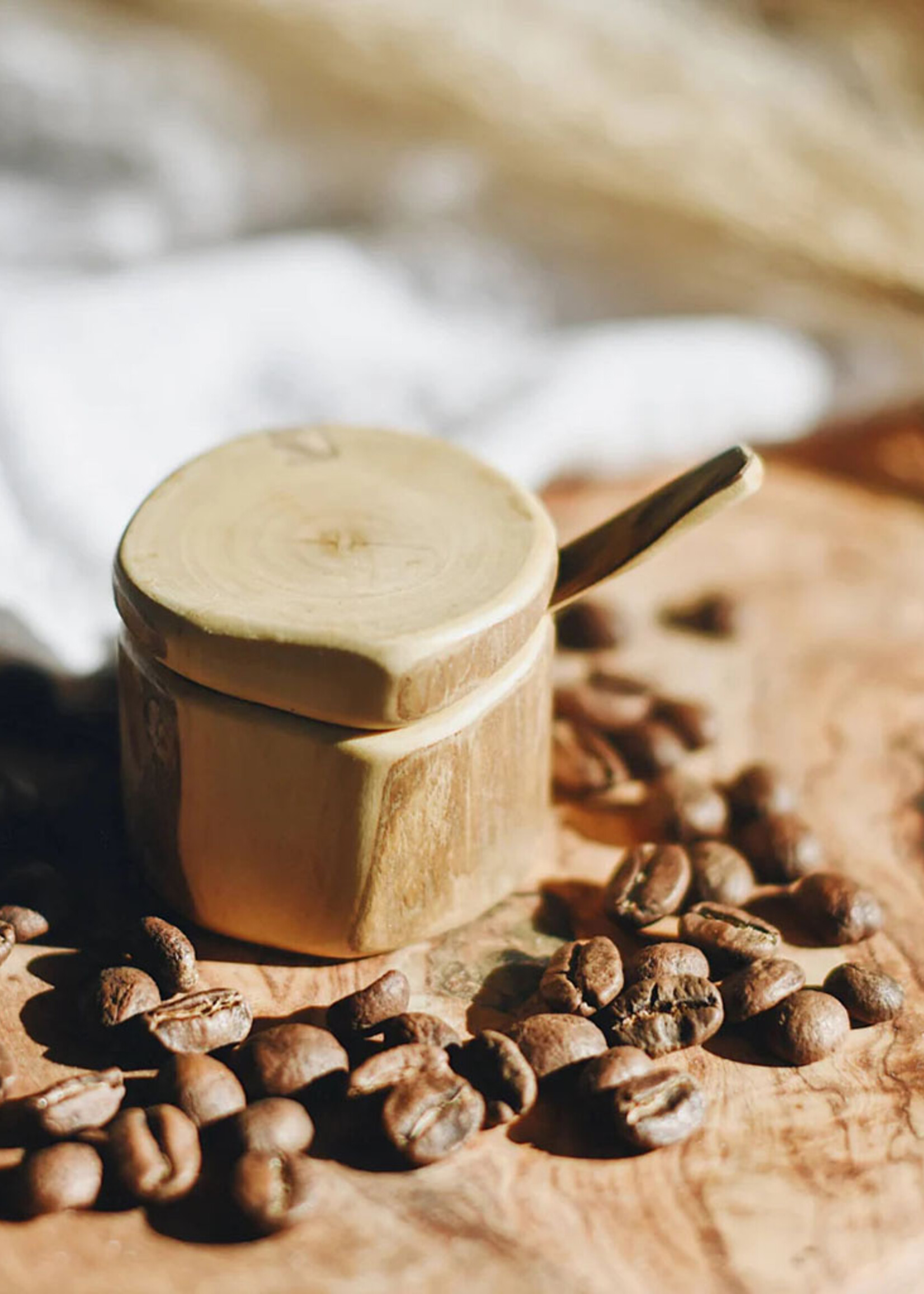 Upavim Mini Salt Box & Spoon - Coffeewood
