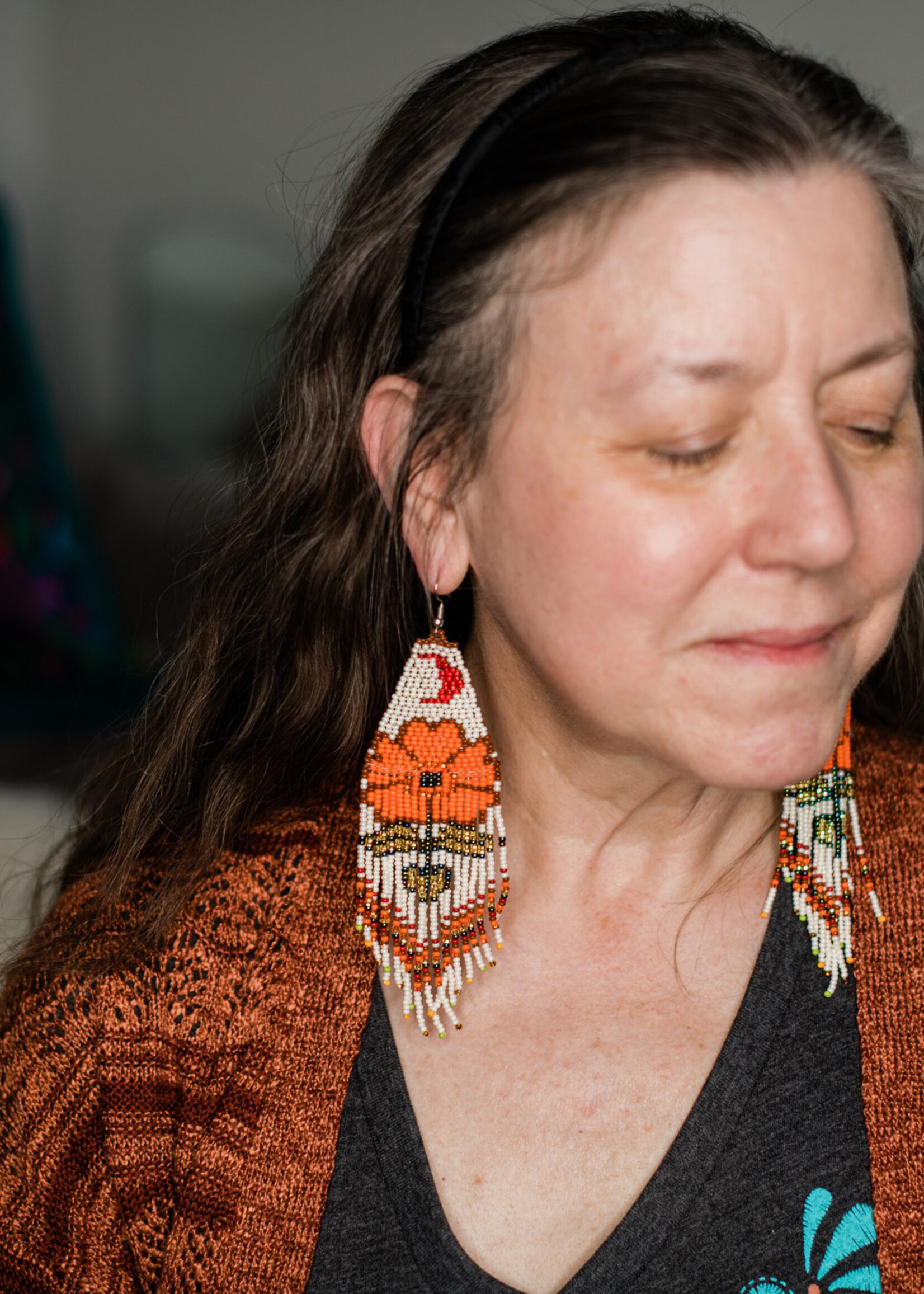 Moonflower Beaded Earrings