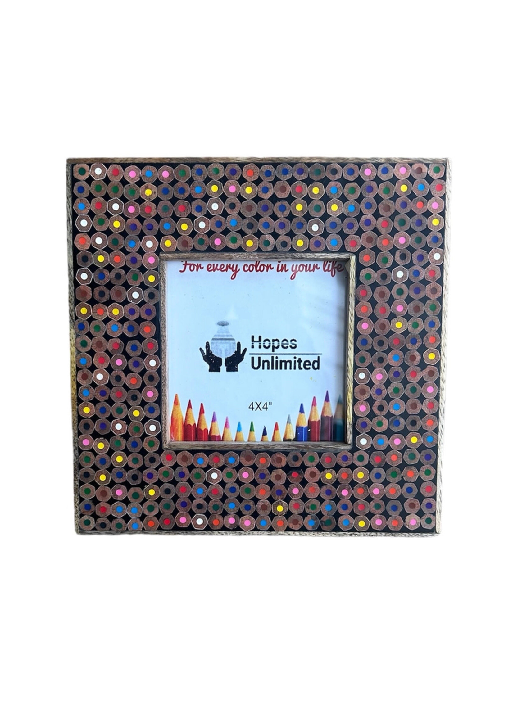 Hopes Unlimited Recycled Pencils Picture Frame - 4in x 4in