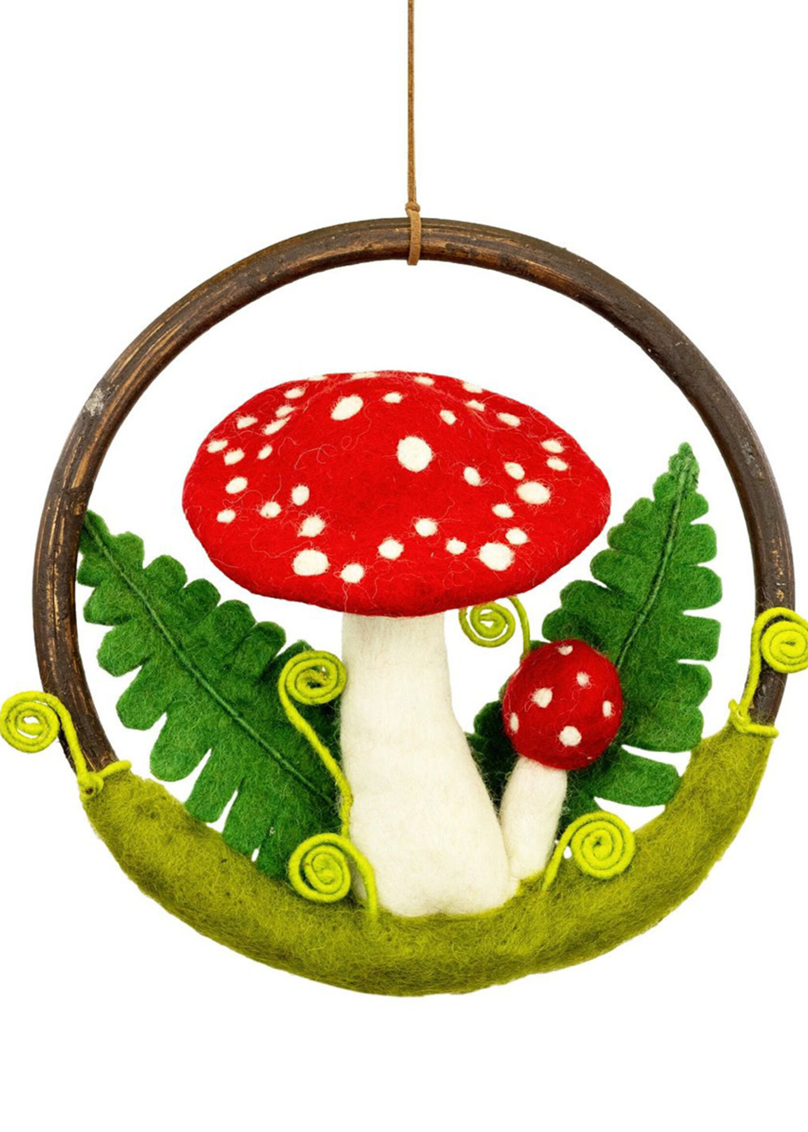 dZi Felt Red Toadstool Mushroom Ring
