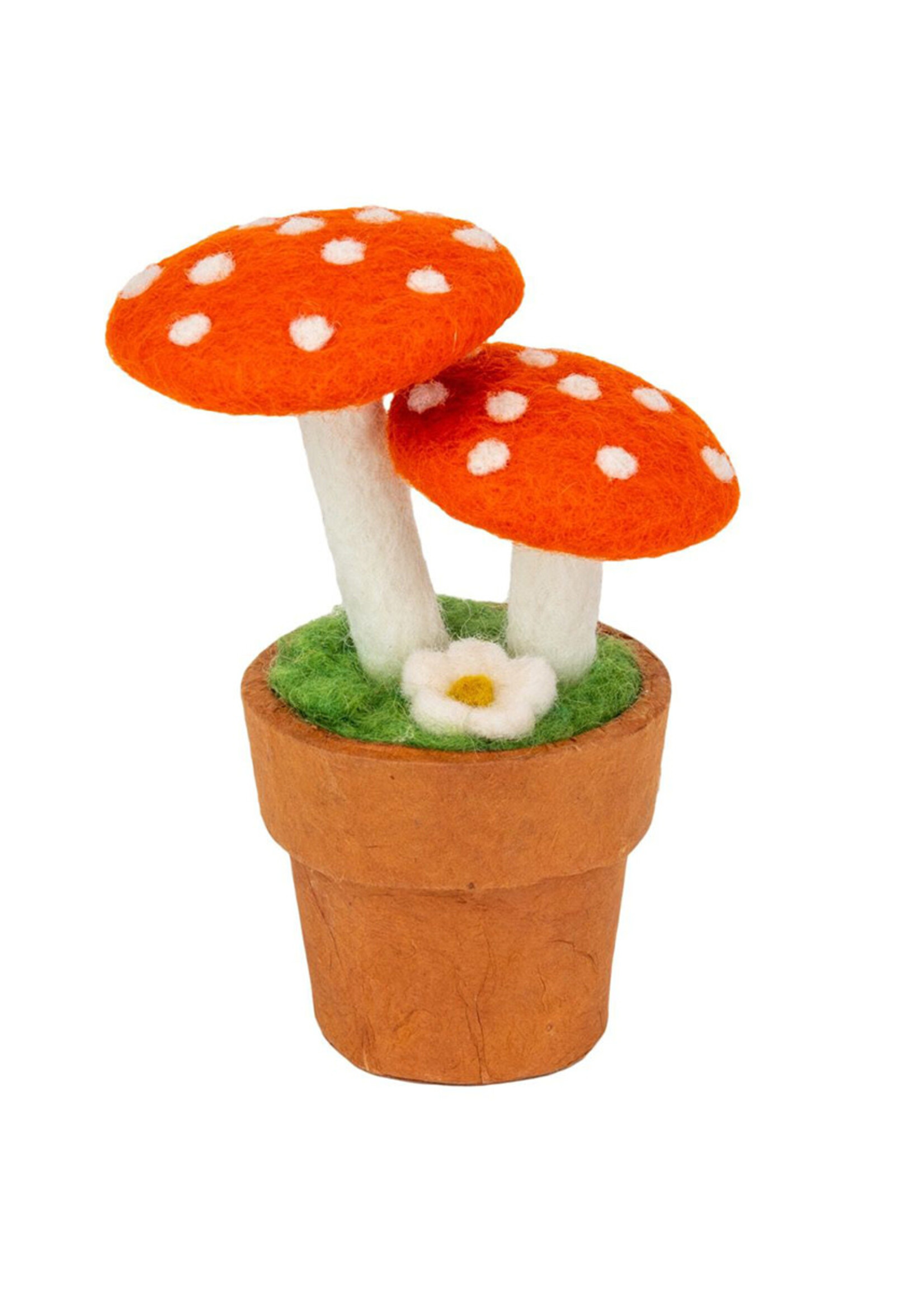 dZi Elven Orange Mushroom Potted Plant