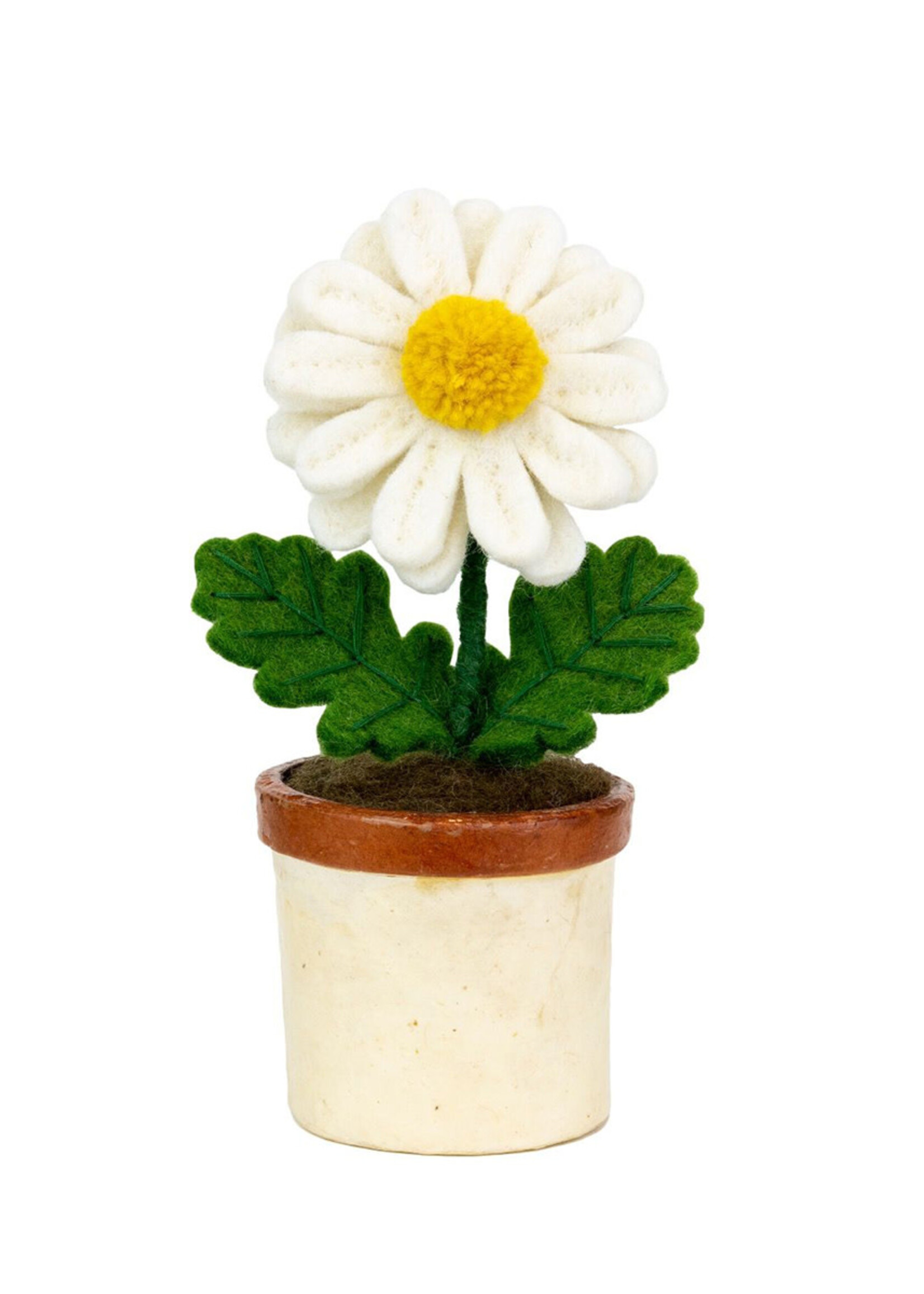 dZi Potted Felt Daisy Flower