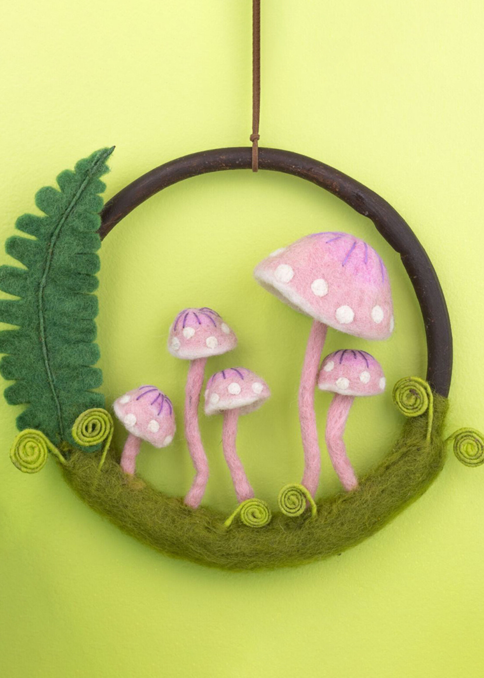 dZi FINAL SALE - Felt Pink Ladies Mushroom Ring