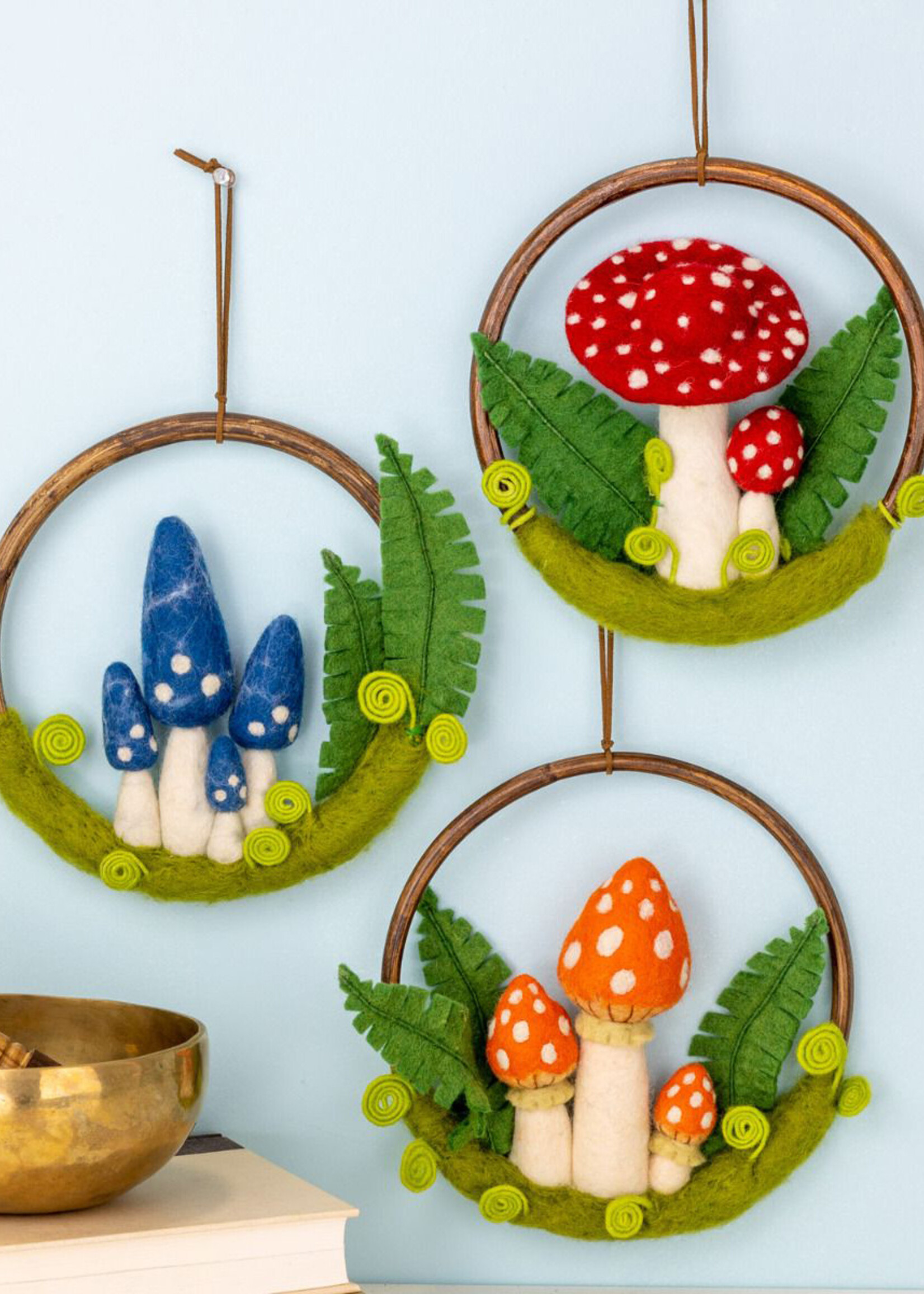 dZi Felt Red Toadstool Mushroom Ring
