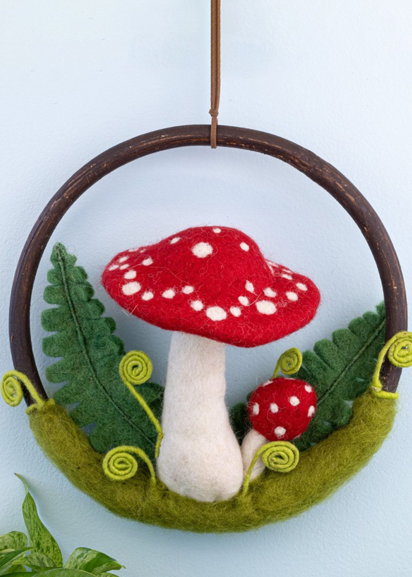 dZi Felt Red Toadstool Mushroom Ring