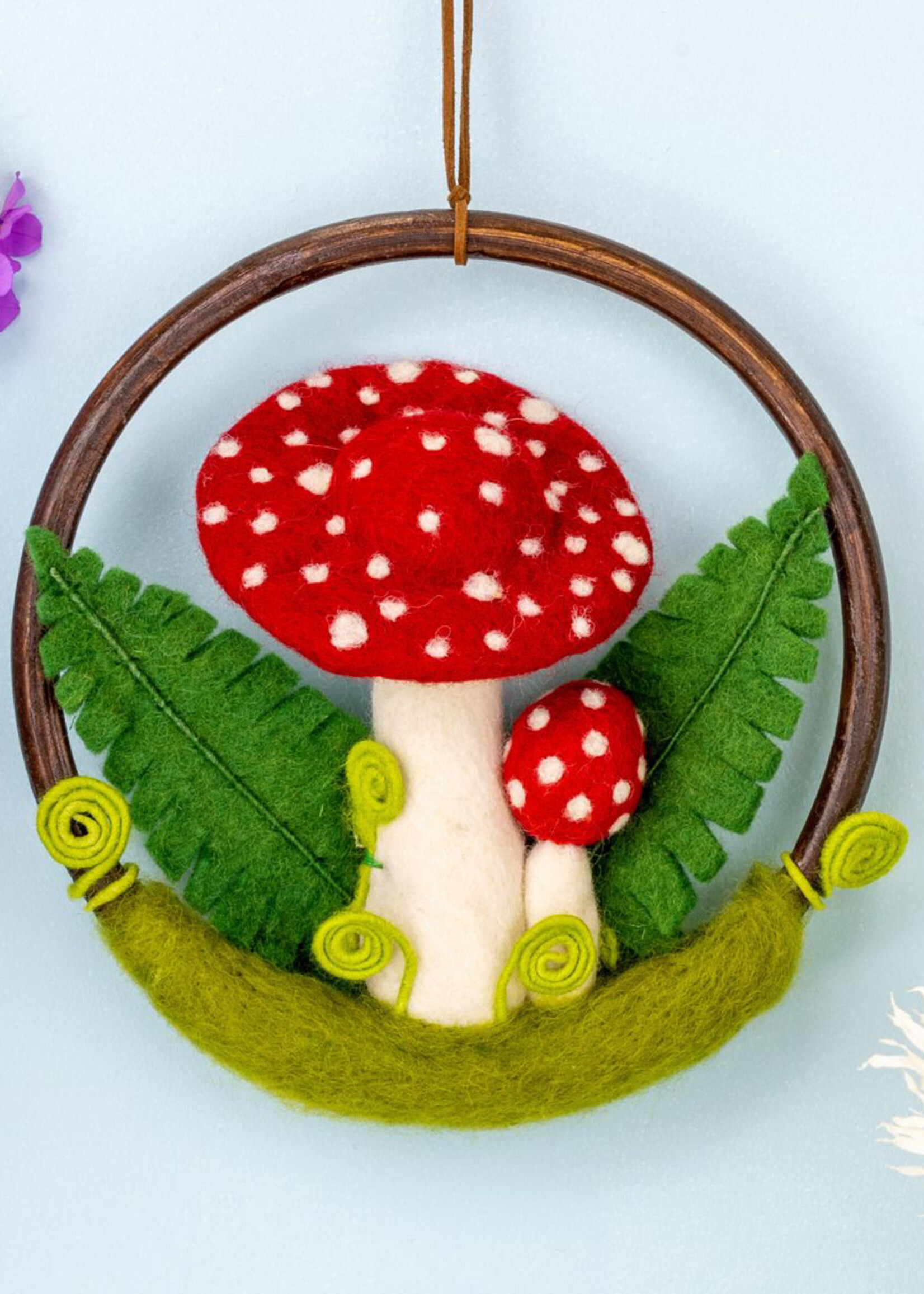 dZi Felt Red Toadstool Mushroom Ring