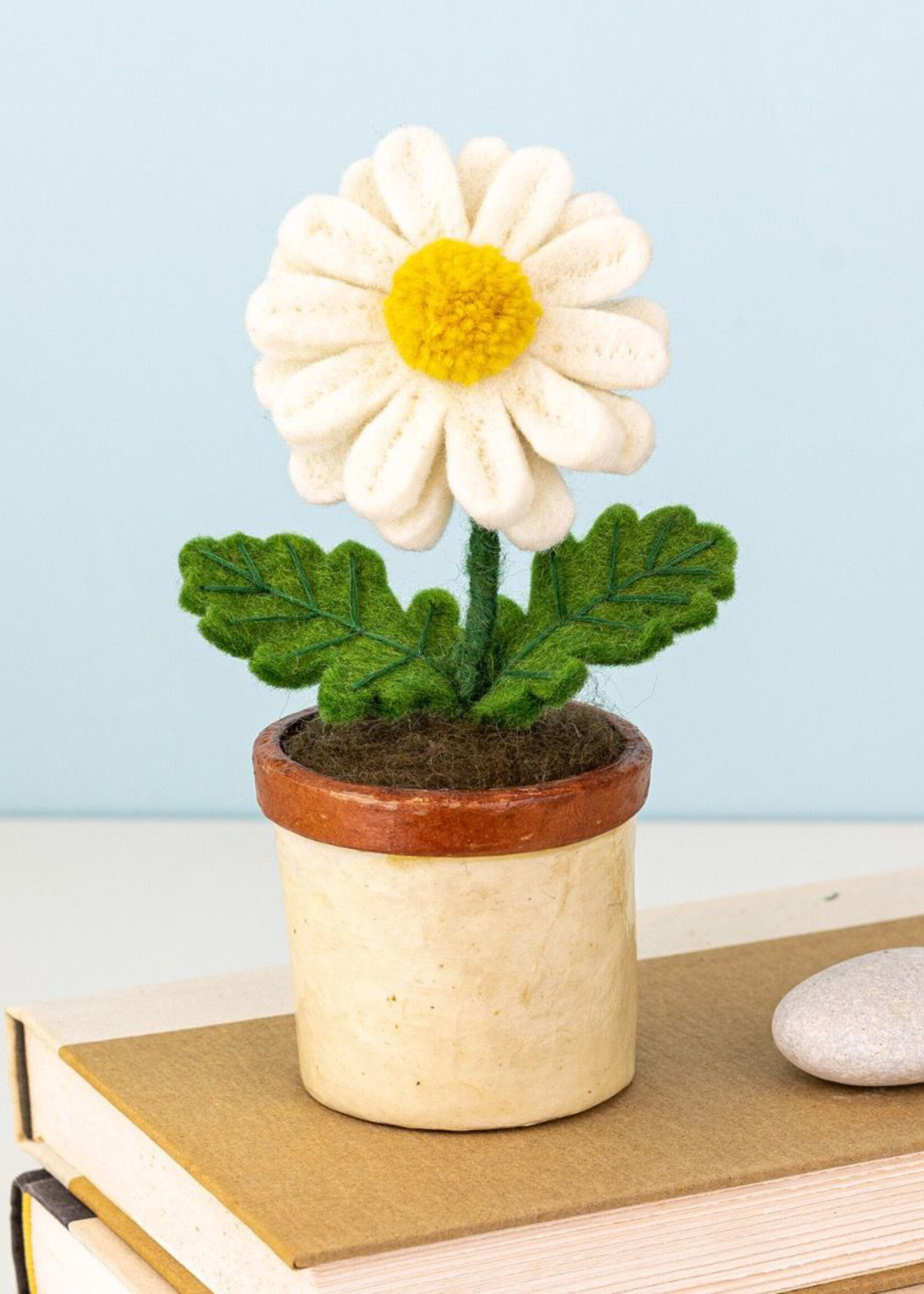 dZi Potted Felt Daisy Flower