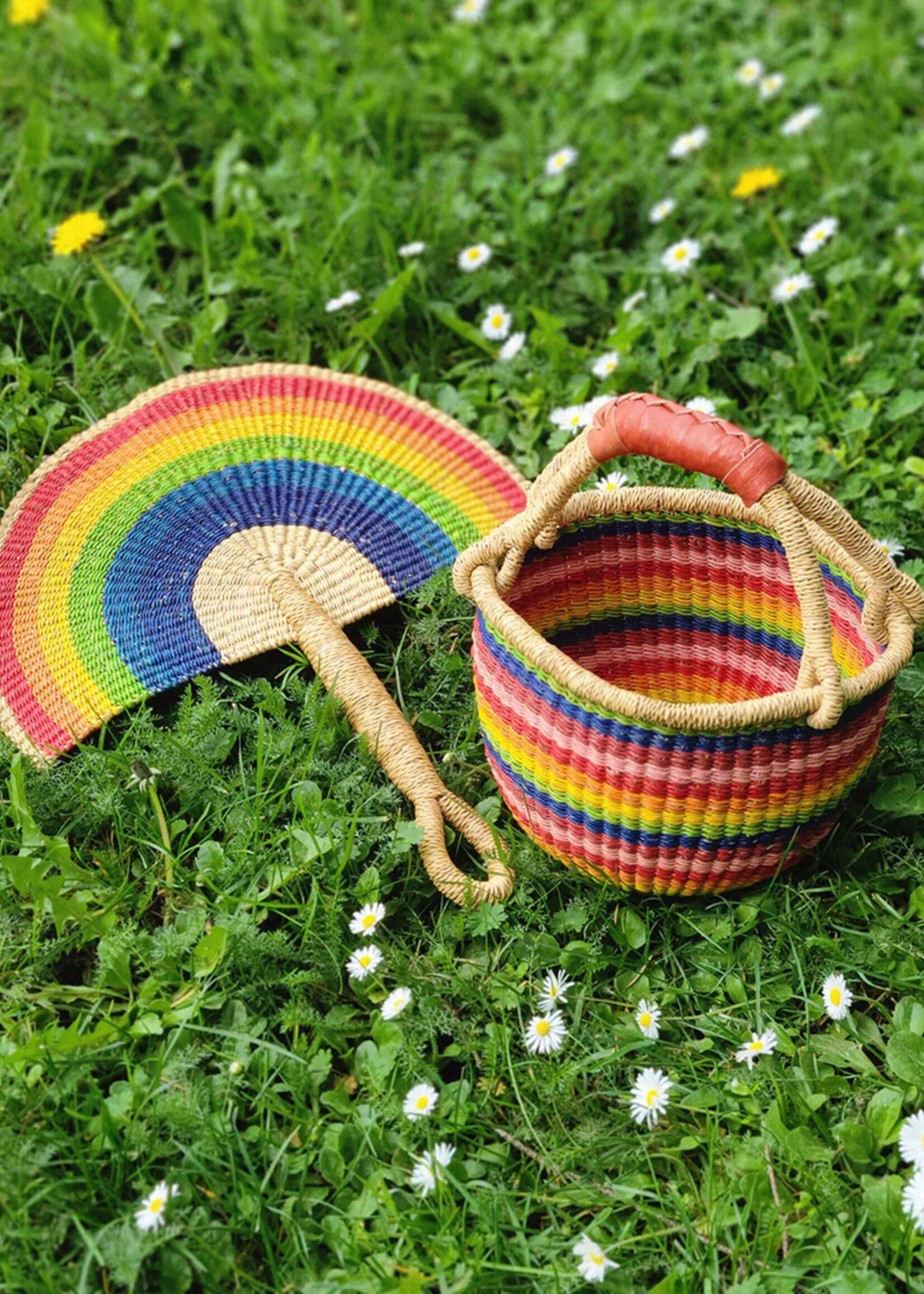 African Modern Rainbow Chaser Baby Bolga Market Basket