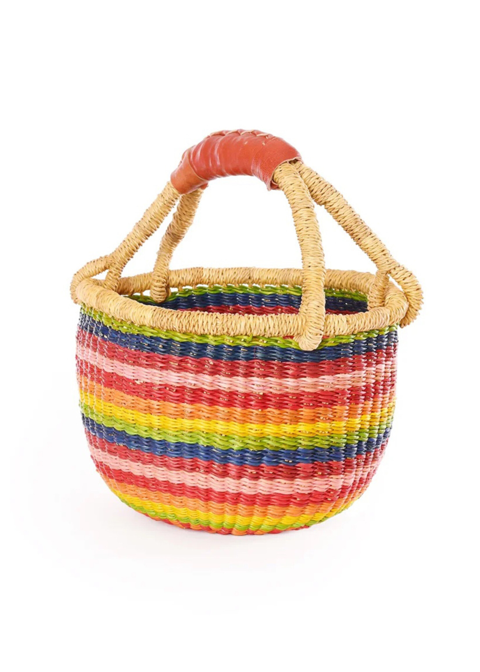 African Modern Rainbow Chaser Baby Bolga Market Basket
