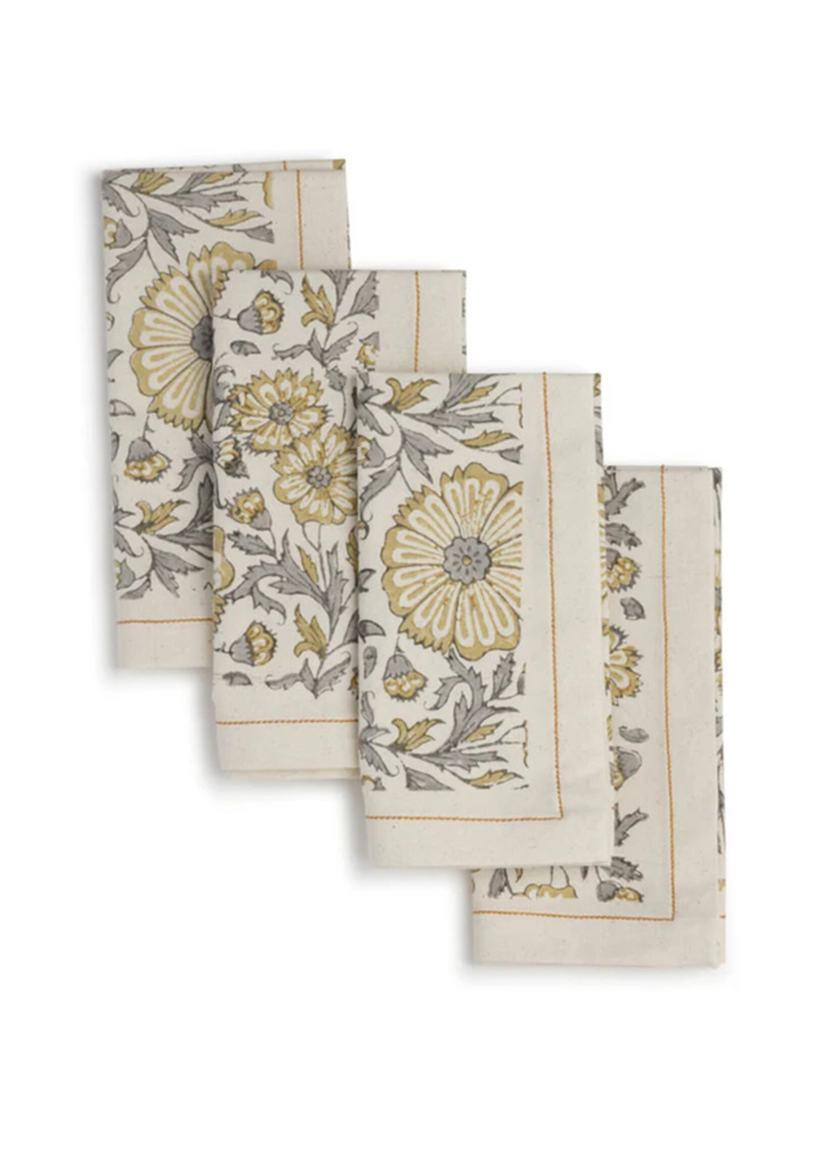 Sustainable Threads Zinnia Block Print Napkins - Set of 4
